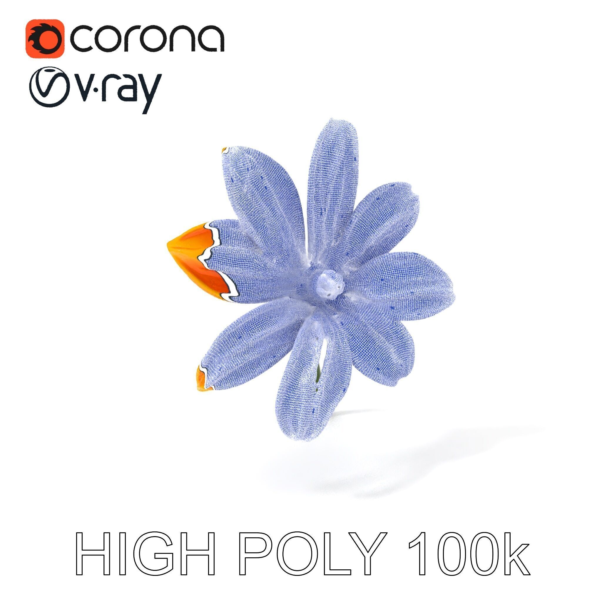 Vibrant Orange Flower Model Pack for D Rendering Low-poly 3D model_3