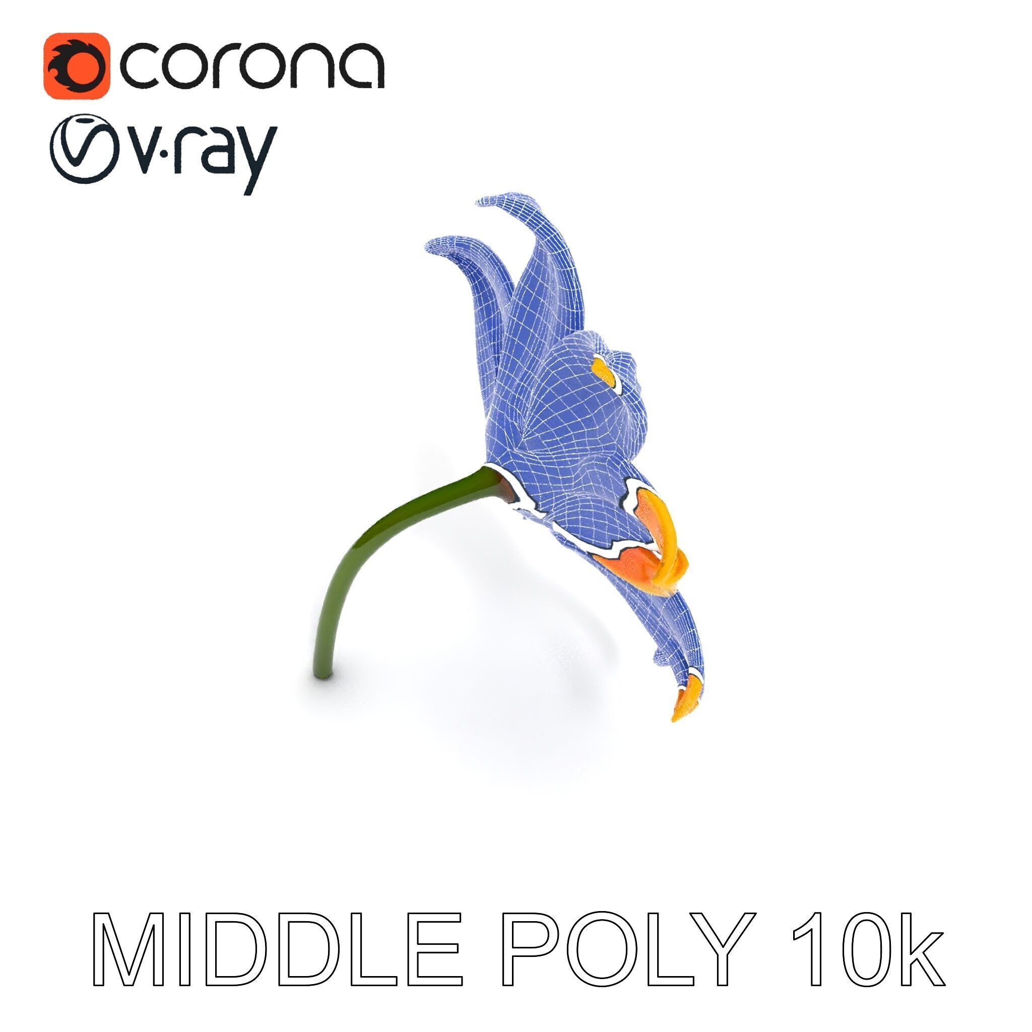 Vibrant Orange Flower Model Pack for D Rendering Low-poly 3D model_27