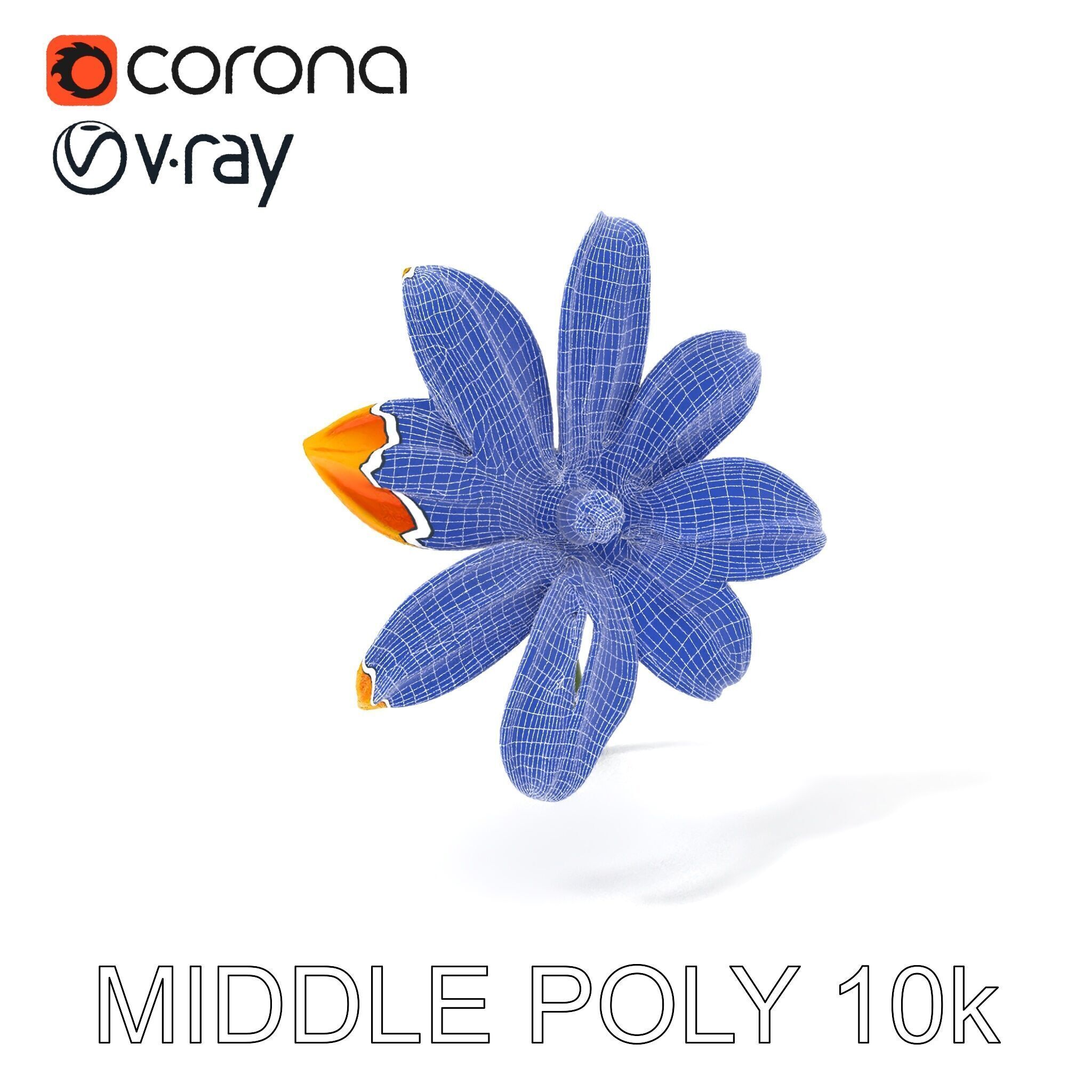 Vibrant Orange Flower Model Pack for D Rendering Low-poly 3D model_13