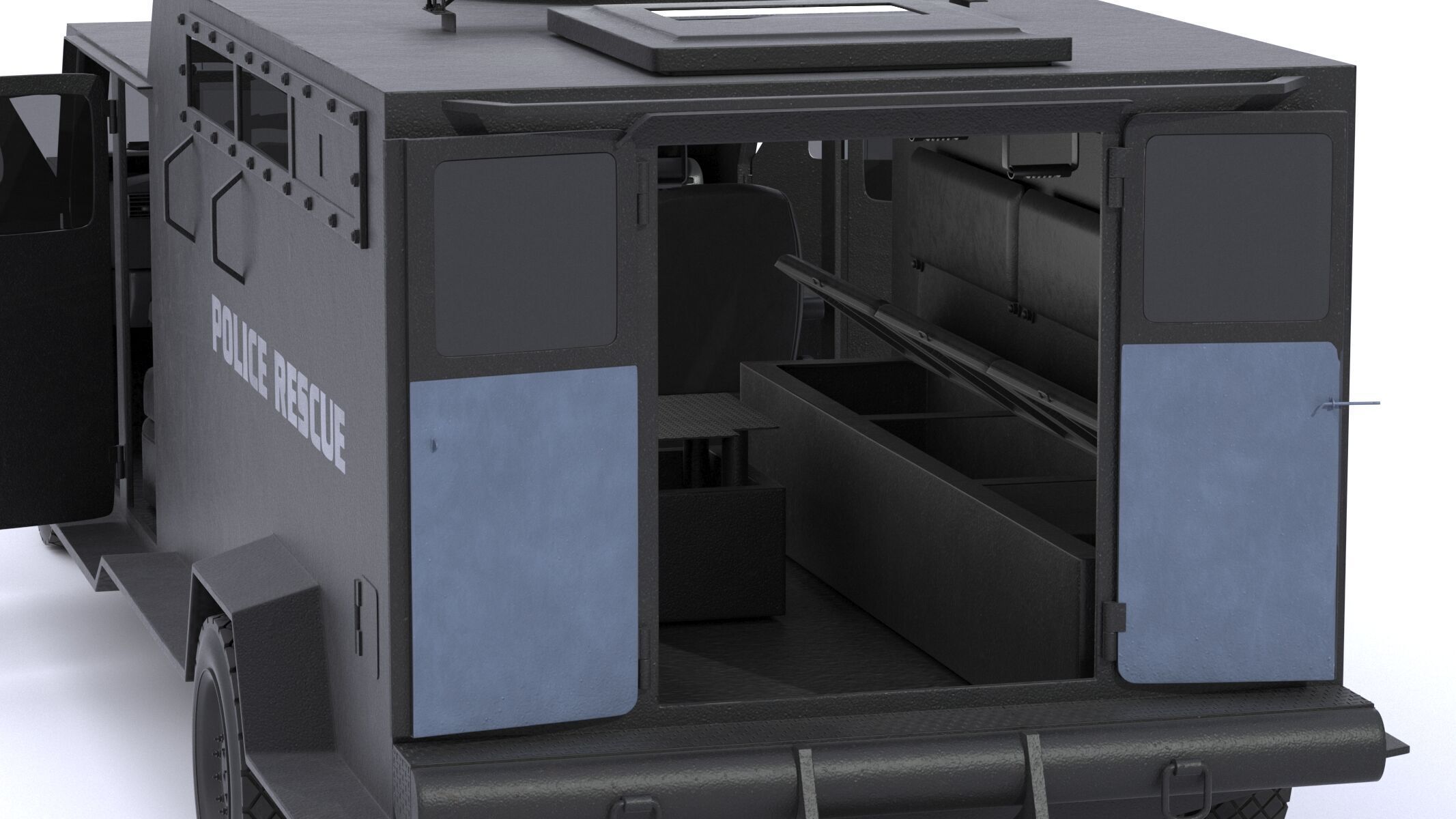 Alpine CUDA Armored Boxer Tactical SWAT Military Response Truck 3D model_8