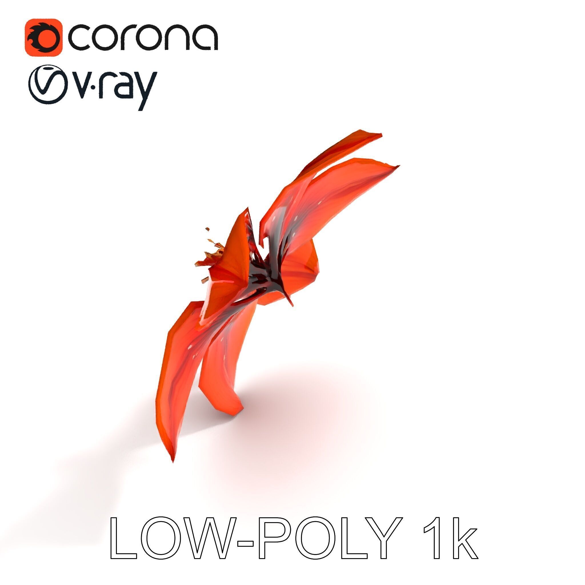 Realistic Orange Lily Flower D Model Pack Low-poly 3D model_29