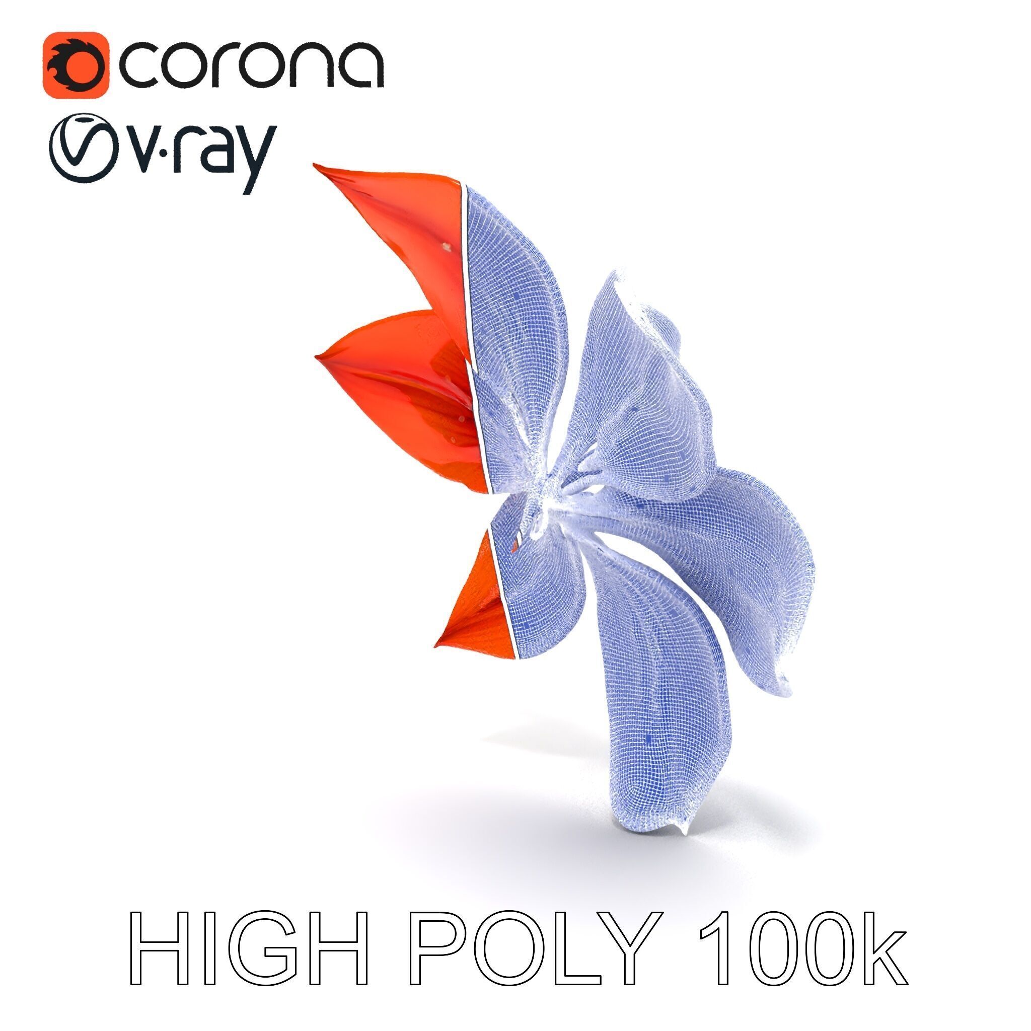 Realistic Orange Lily Flower D Model Pack Low-poly 3D model_10