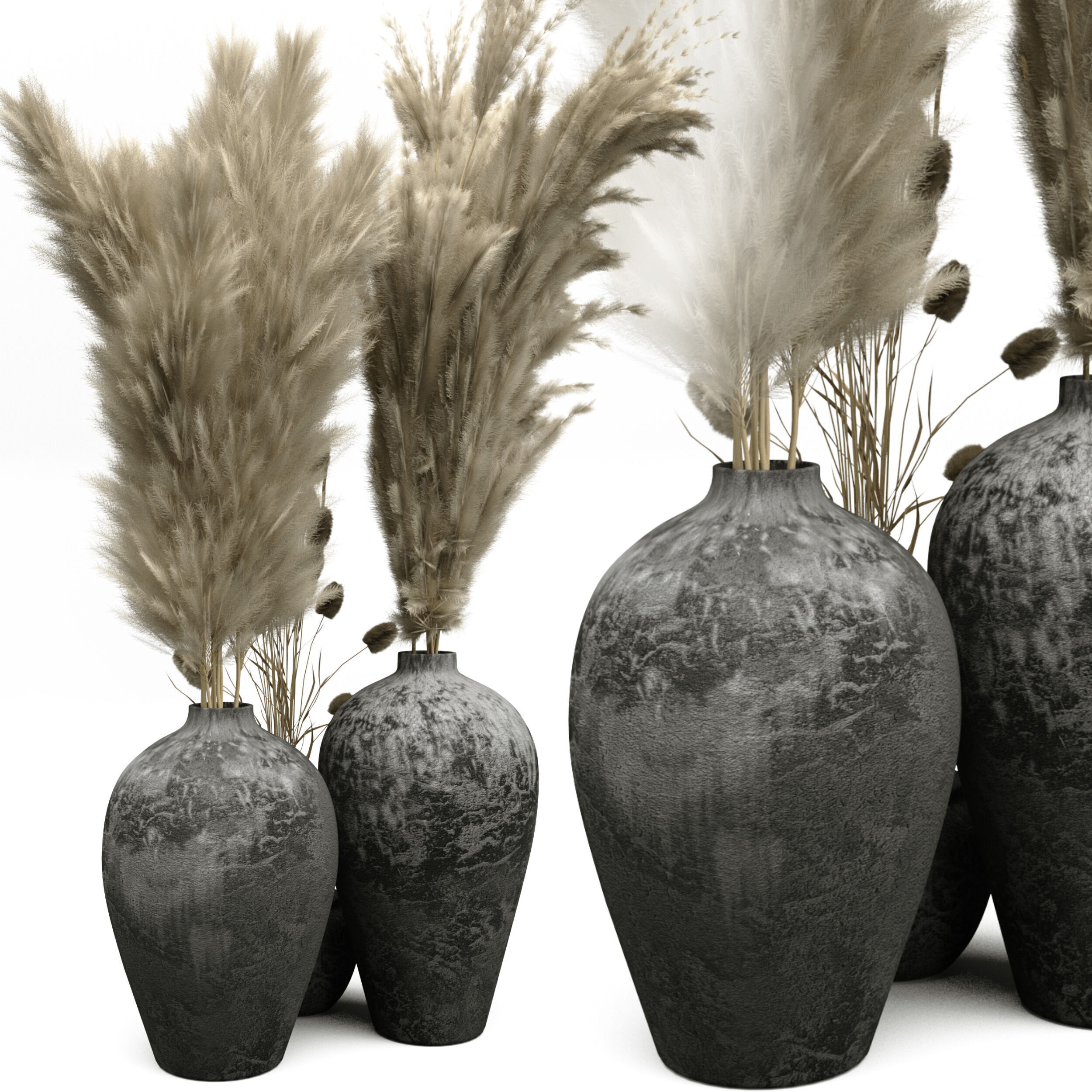 Decorative Vase Set Snadinavian Style 3D model_1