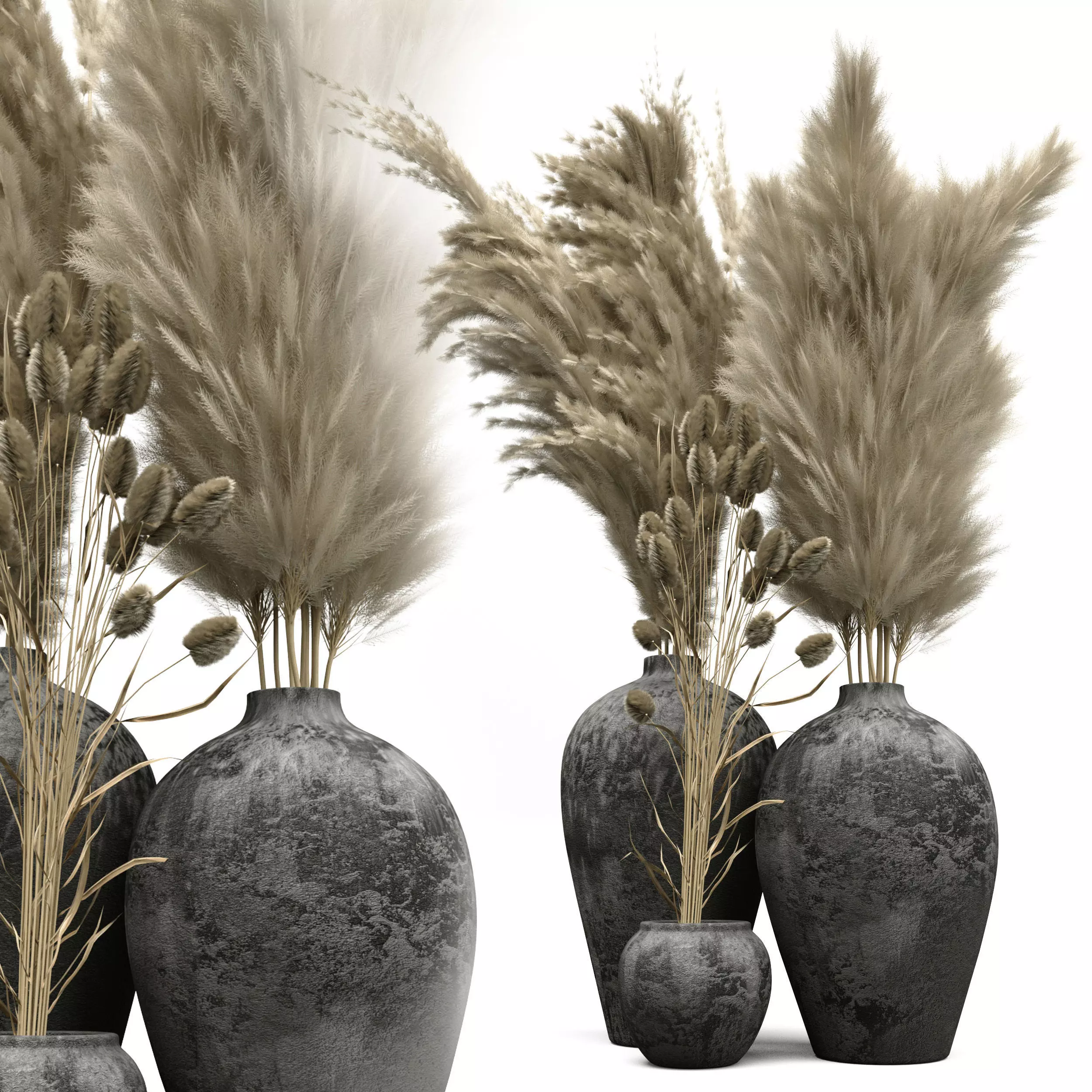 Decorative Vase Set Snadinavian Style 3D model_0