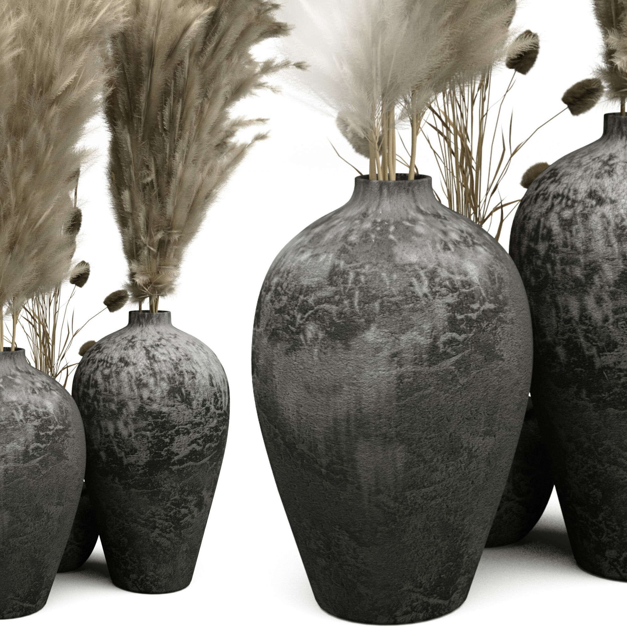 Decorative Vase Set Snadinavian Style 3D model_4