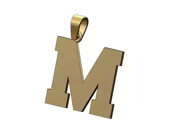 M varsity letter sports letterman jersey pendant charm