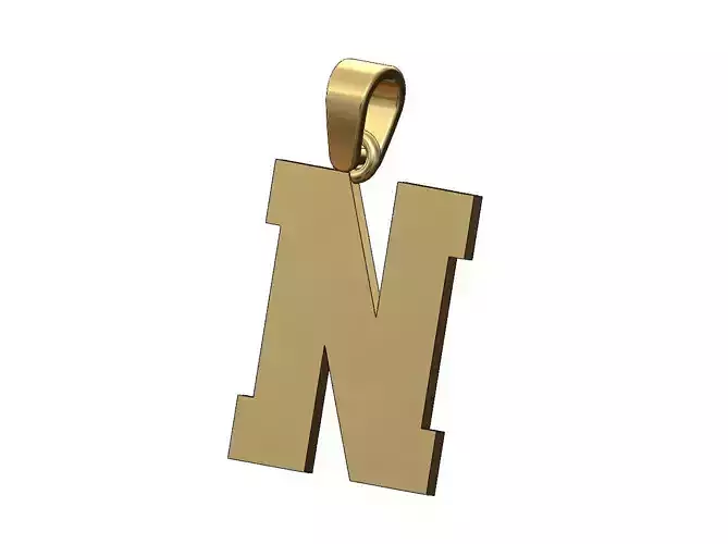 N varsity letter sports letterman jersey pendant charm