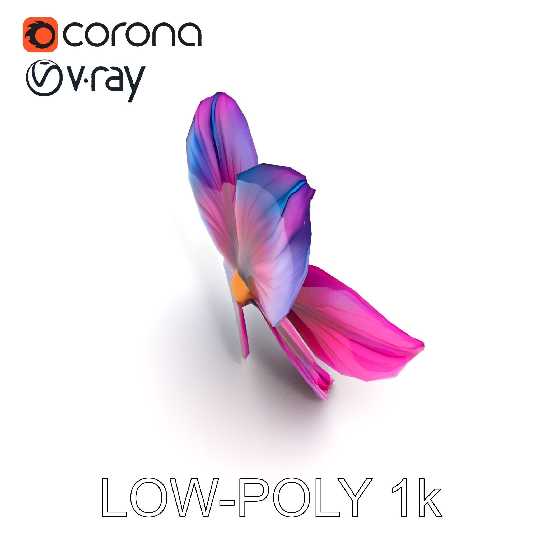 Vibrant Multicolor Flower Model Pack for D Rendering and Anim... Low-poly 3D model_10
