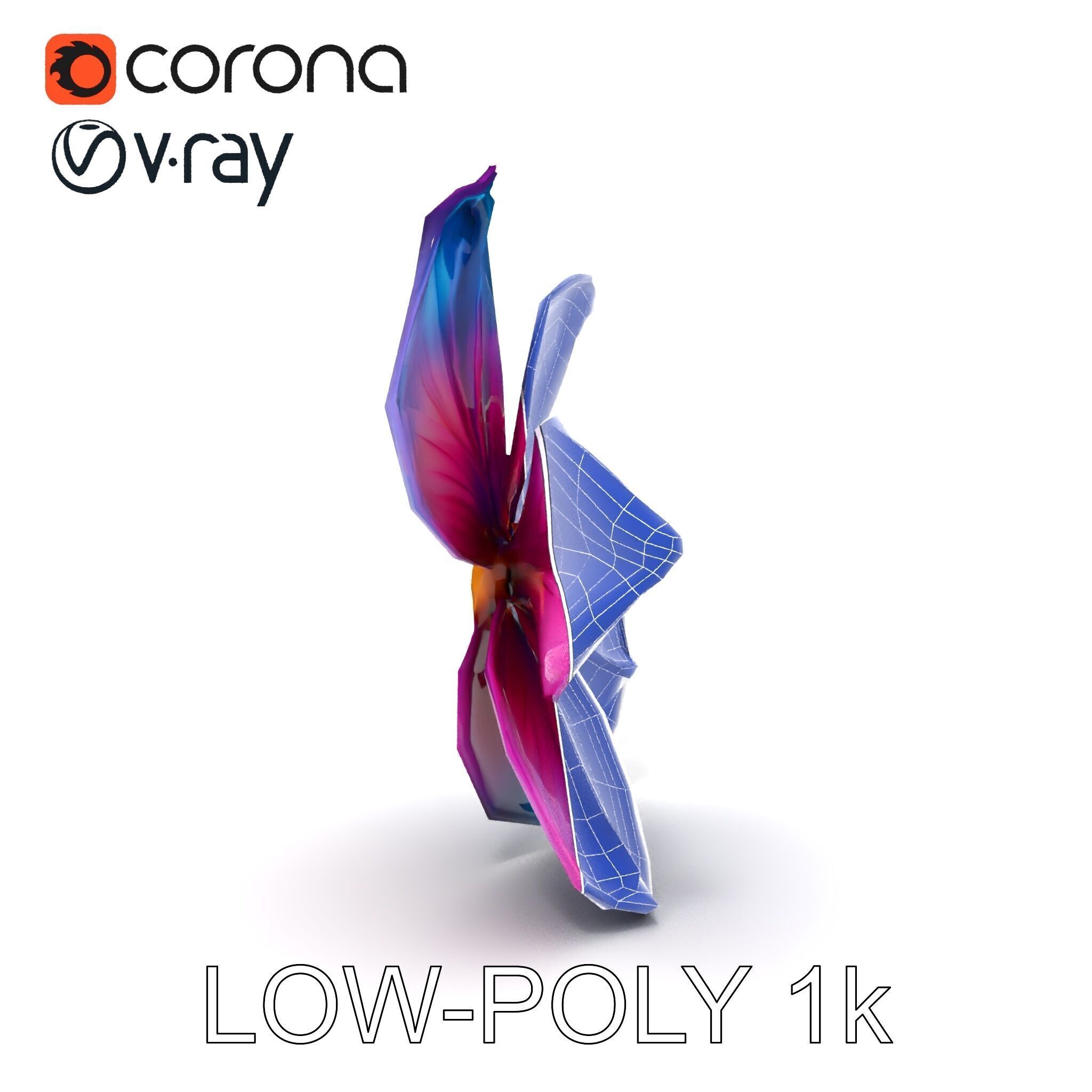 Vibrant Multicolor Flower Model Pack for D Rendering and Anim... Low-poly 3D model_22