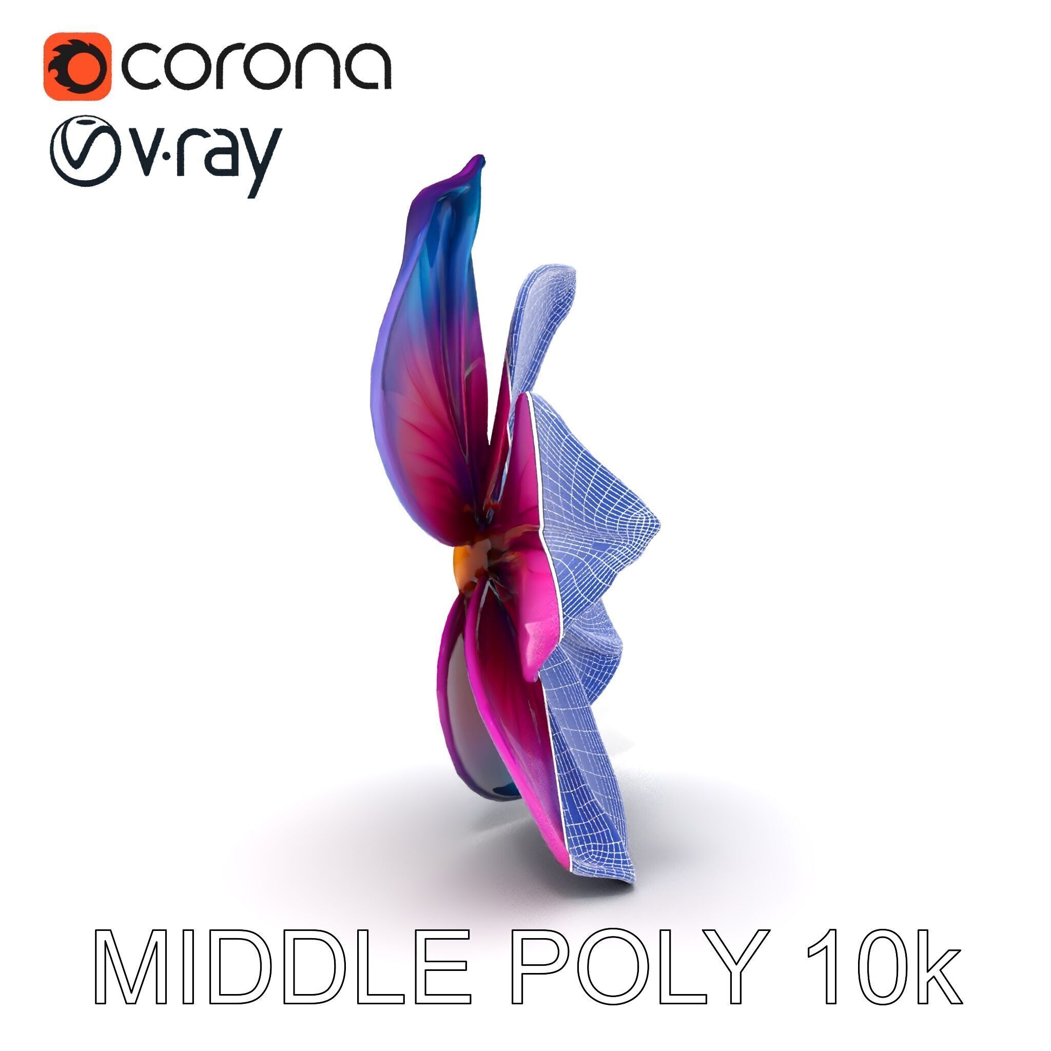 Vibrant Multicolor Flower Model Pack for D Rendering and Anim... Low-poly 3D model_34