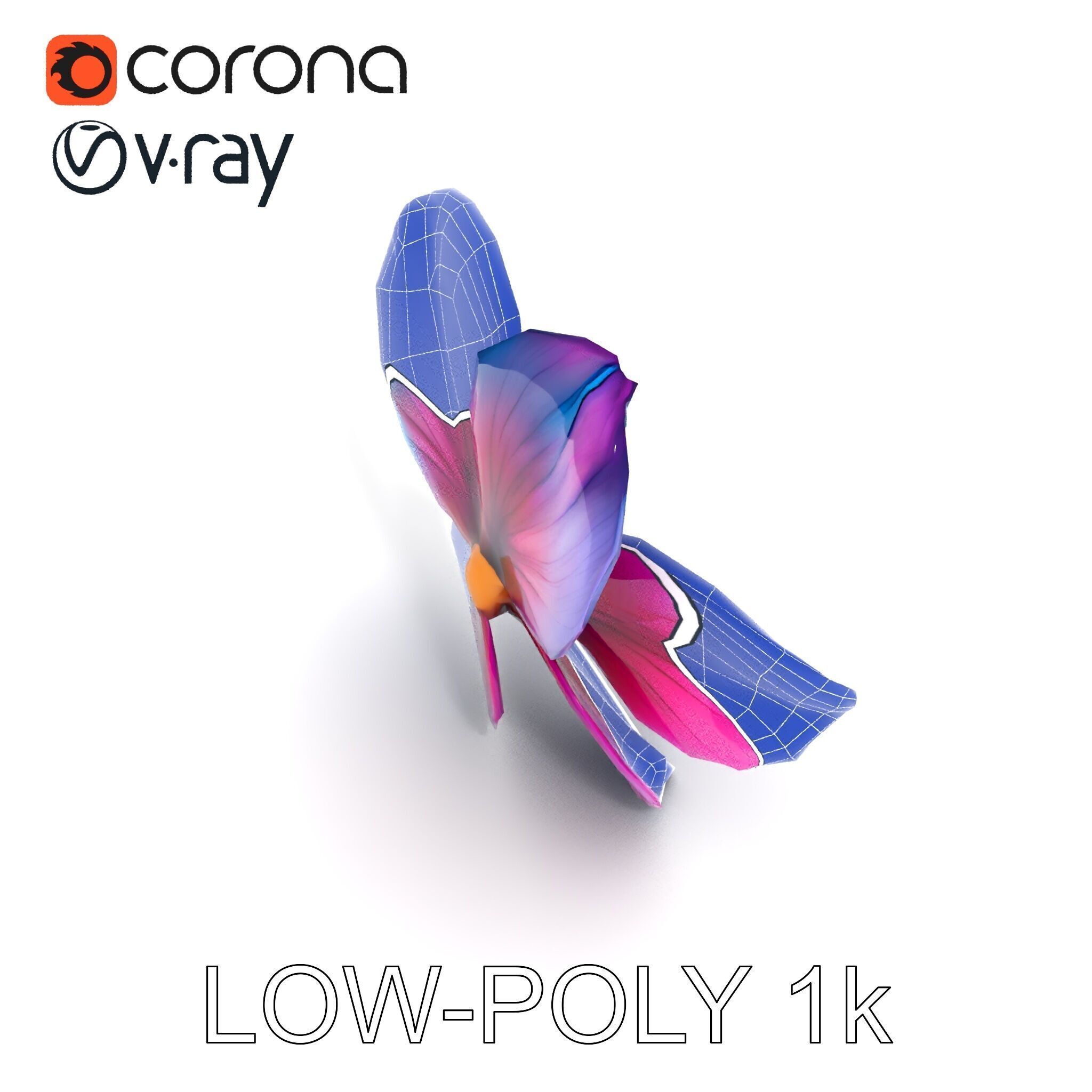 Vibrant Multicolor Flower Model Pack for D Rendering and Anim... Low-poly 3D model_35