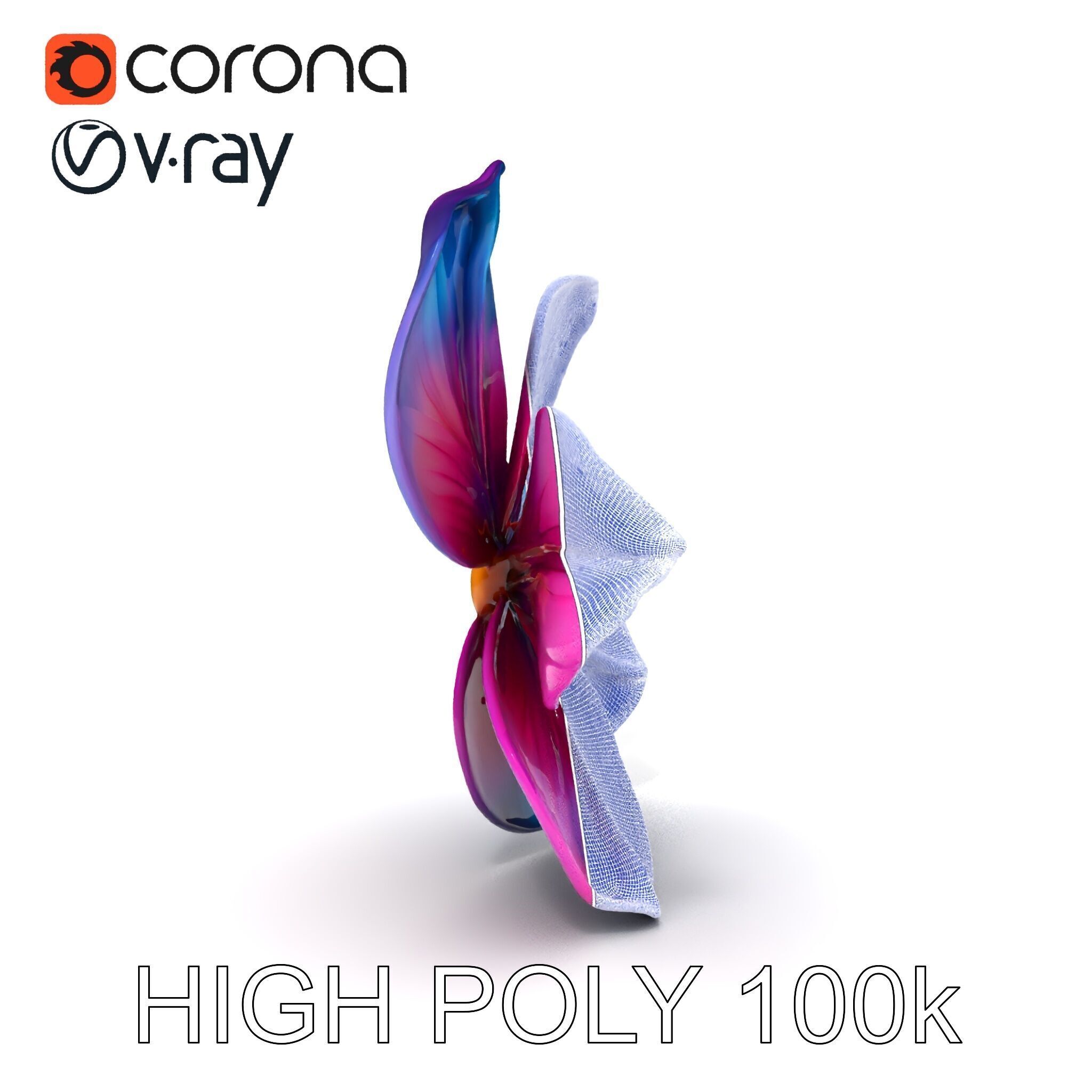 Vibrant Multicolor Flower Model Pack for D Rendering and Anim... Low-poly 3D model_25