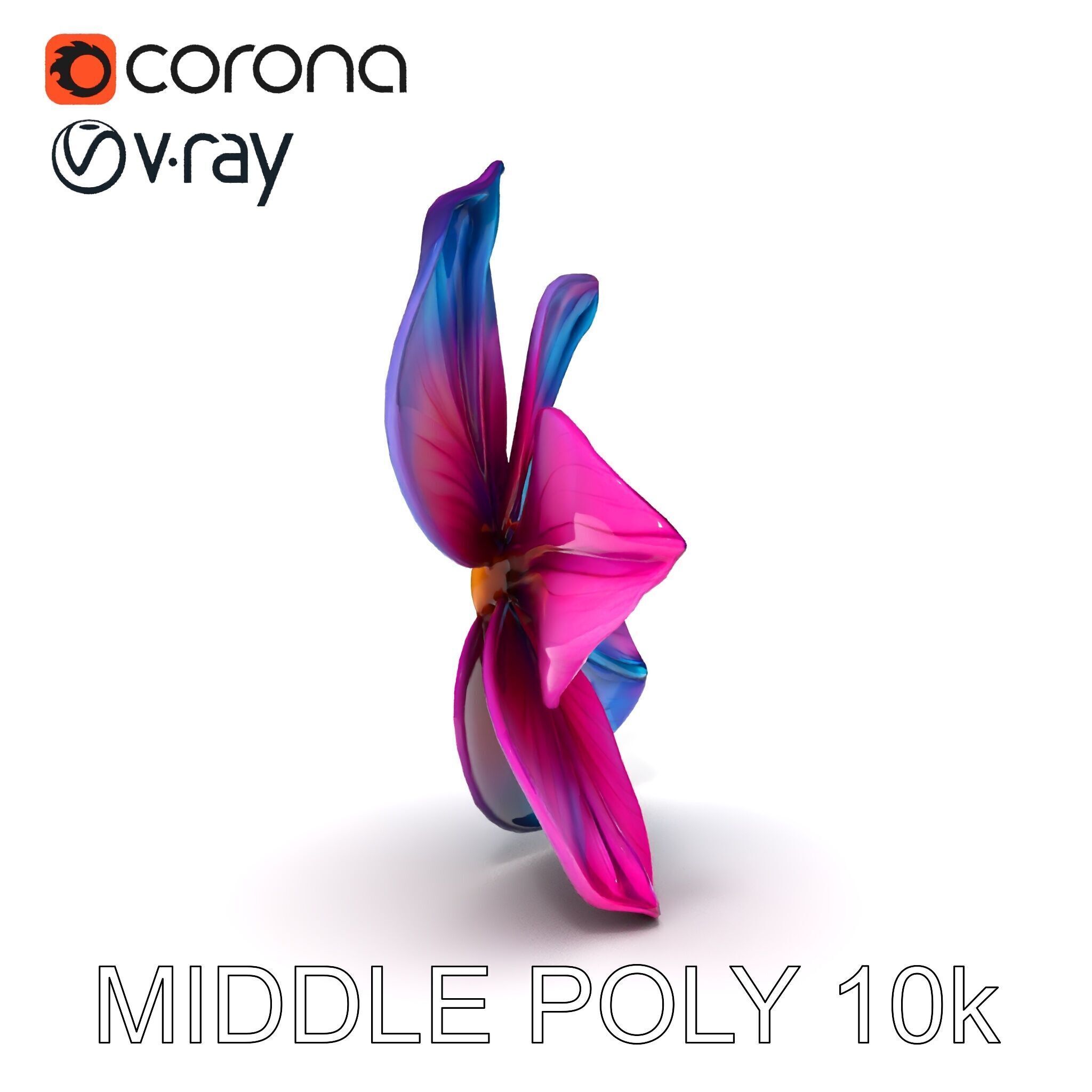 Vibrant Multicolor Flower Model Pack for D Rendering and Anim... Low-poly 3D model_12