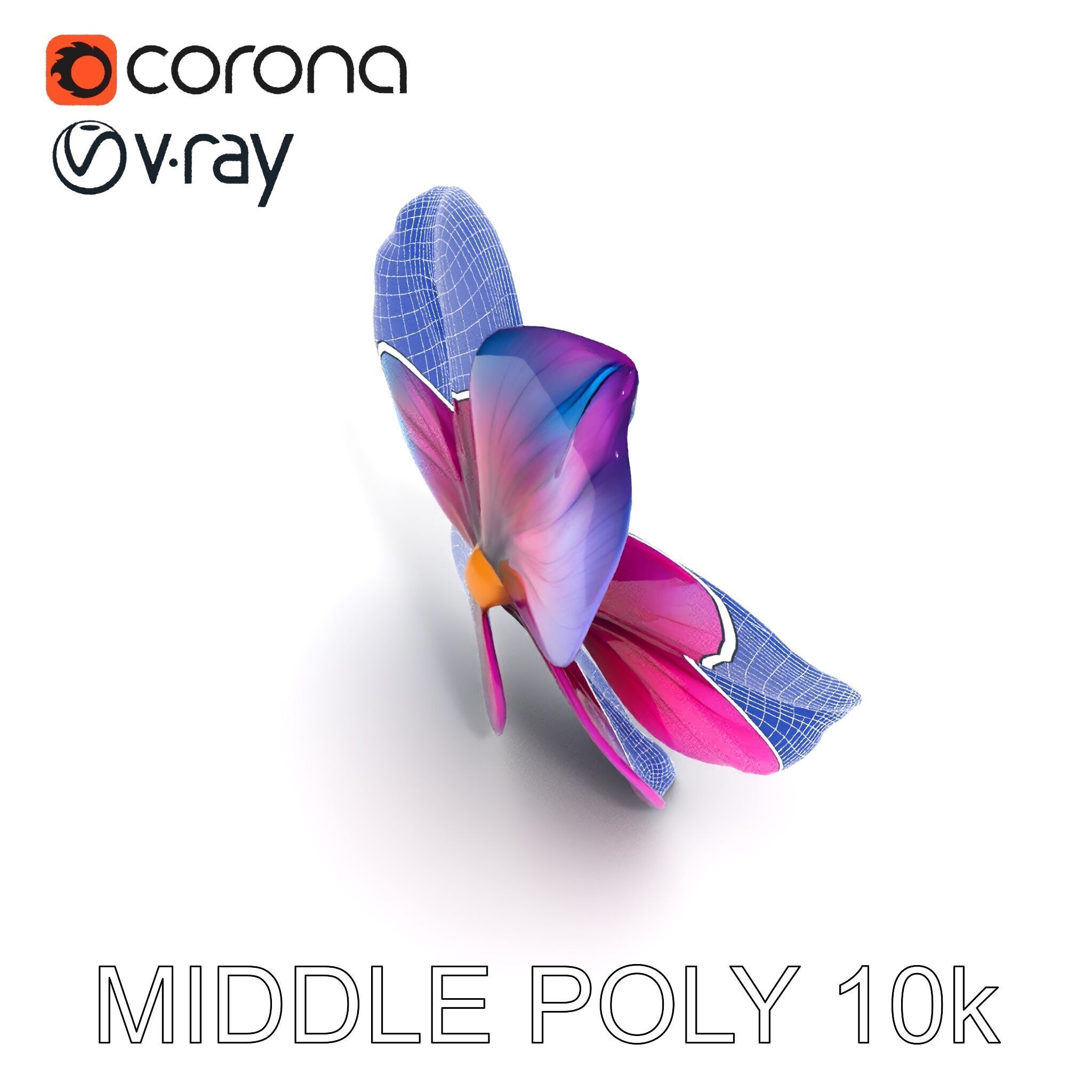 Vibrant Multicolor Flower Model Pack for D Rendering and Anim... Low-poly 3D model_23