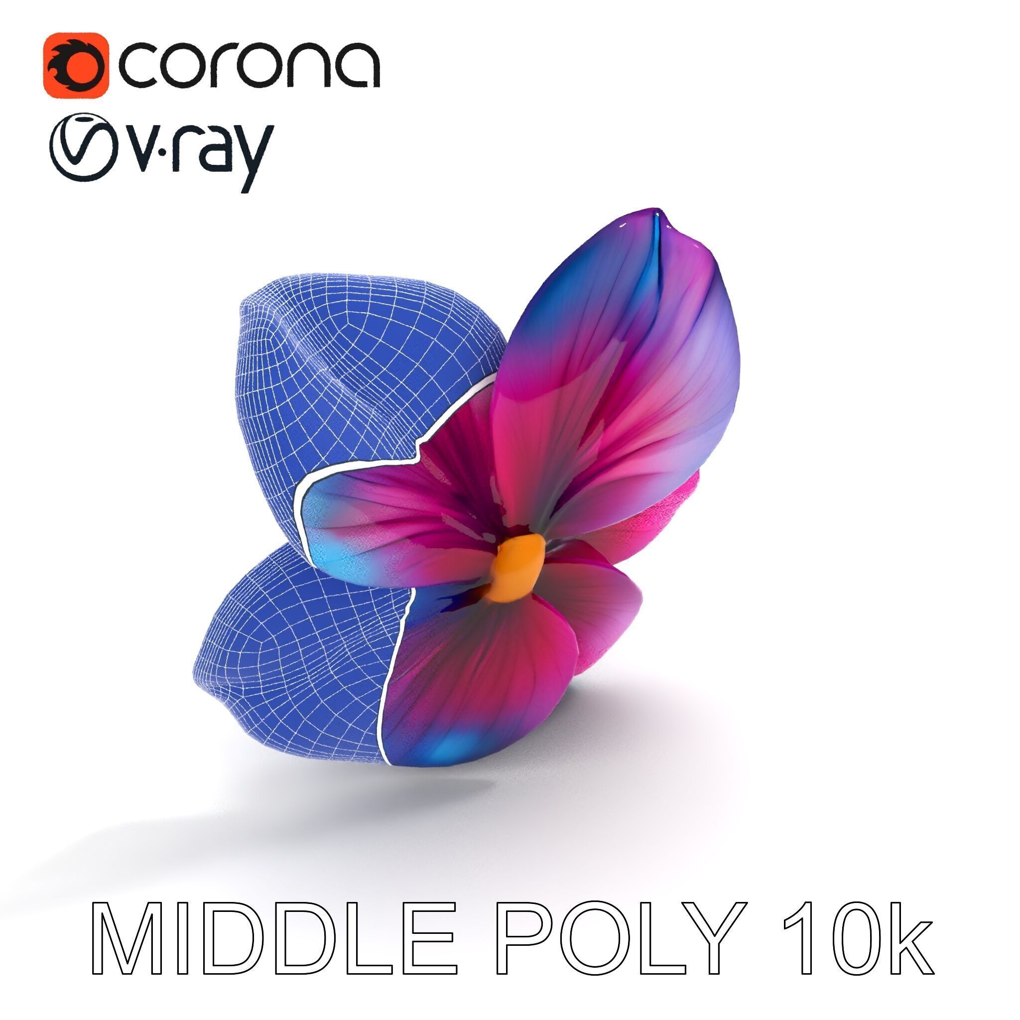 Vibrant Multicolor Flower Model Pack for D Rendering and Anim... Low-poly 3D model_9