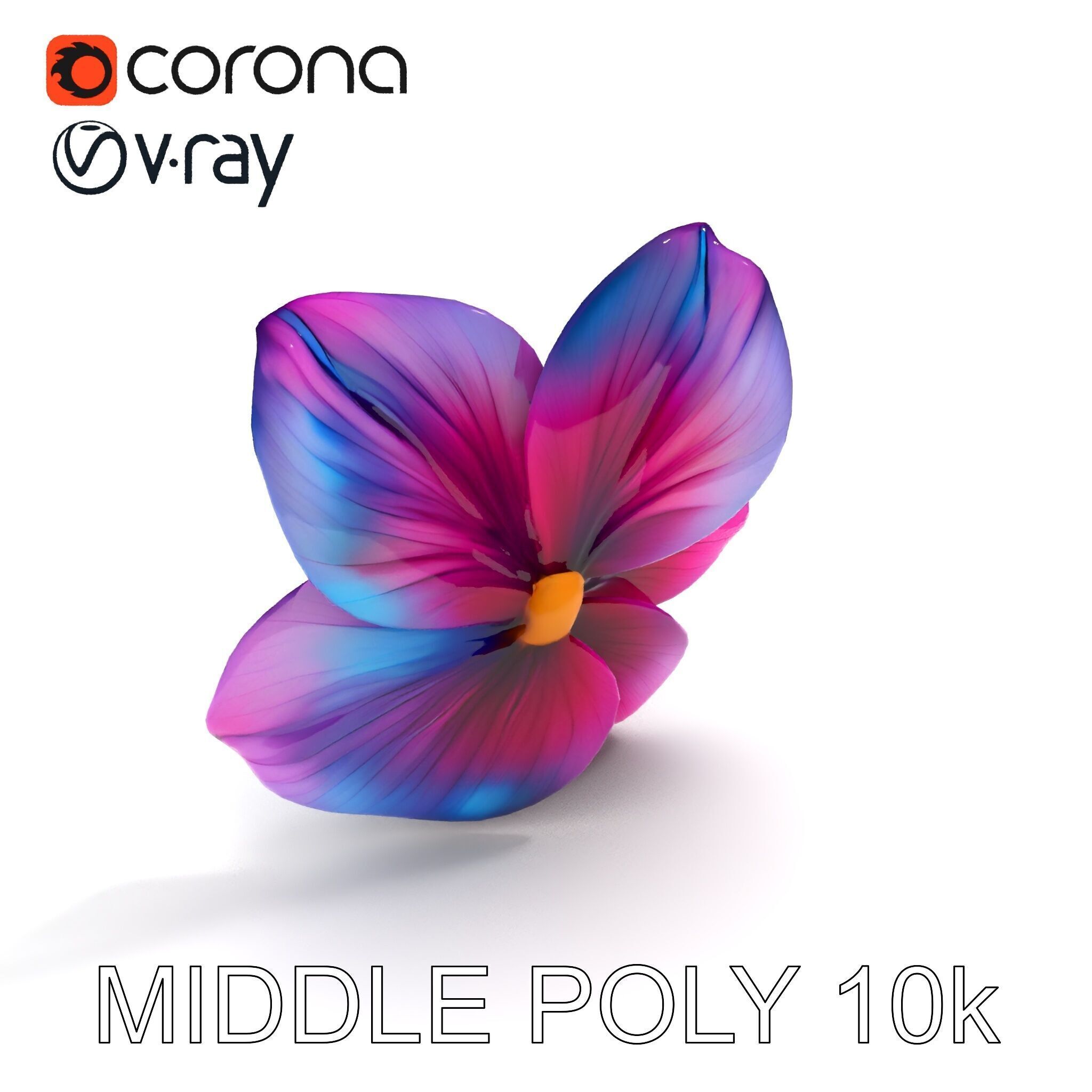 Vibrant Multicolor Flower Model Pack for D Rendering and Anim... Low-poly 3D model_6