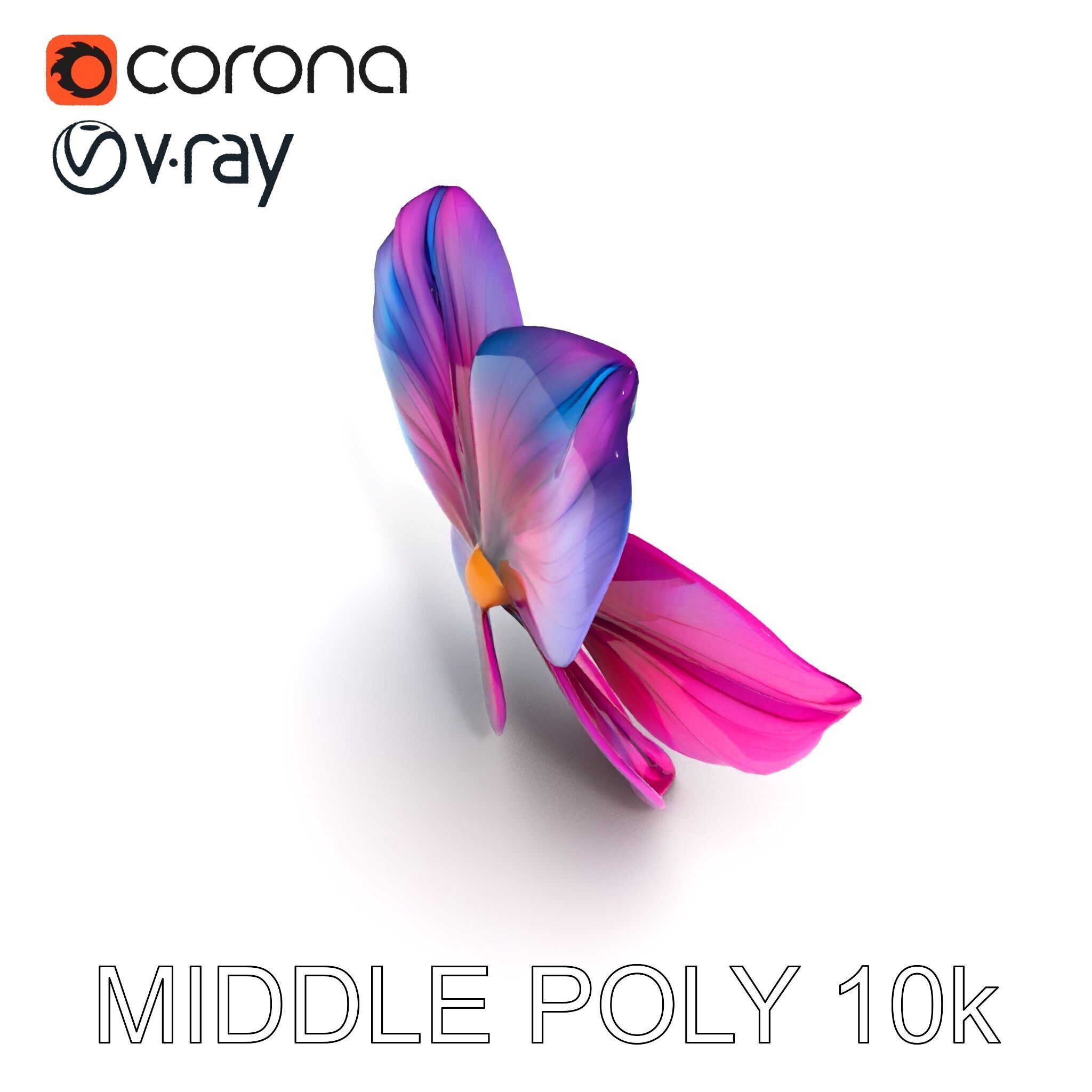 Vibrant Multicolor Flower Model Pack for D Rendering and Anim... Low-poly 3D model_26