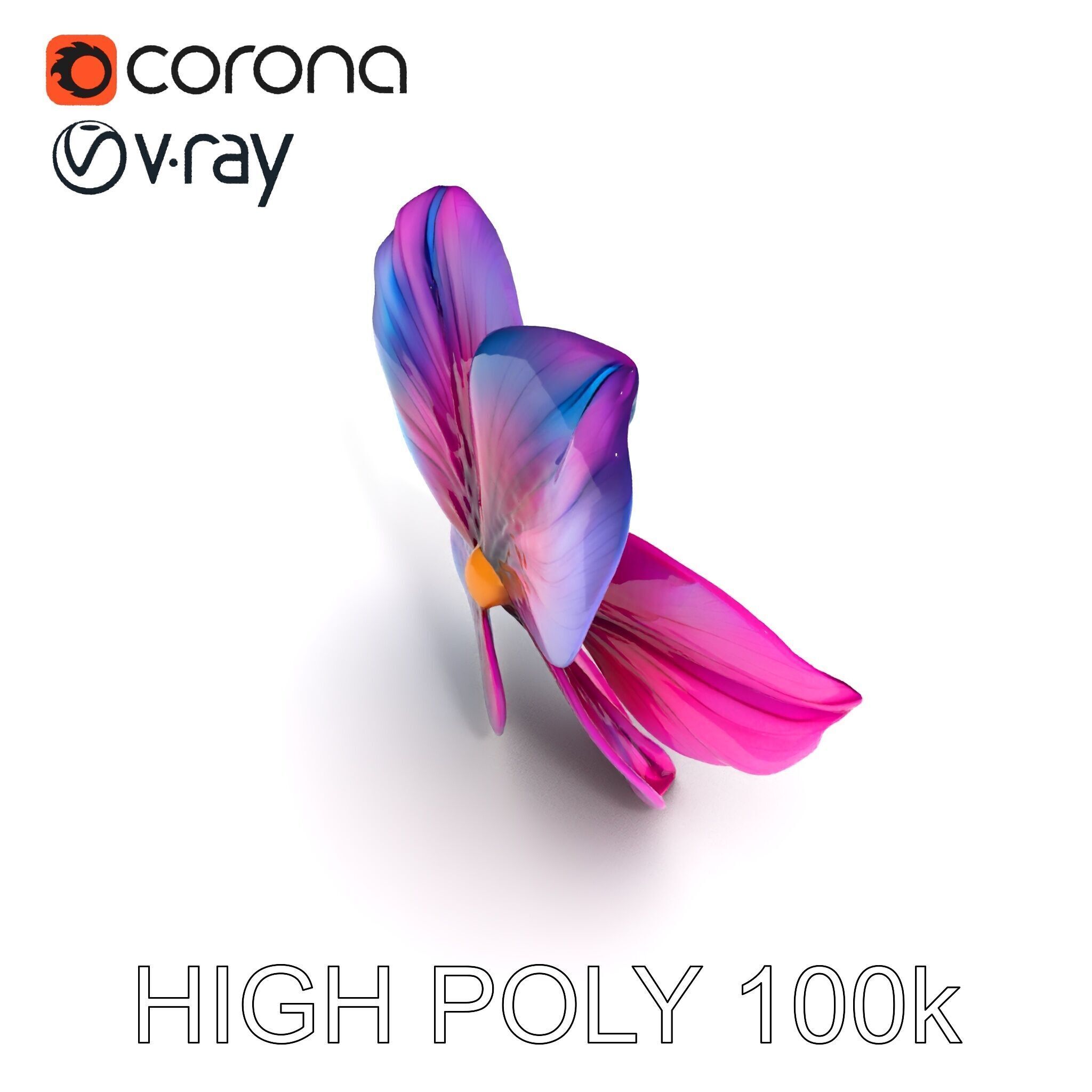 Vibrant Multicolor Flower Model Pack for D Rendering and Anim... Low-poly 3D model_14