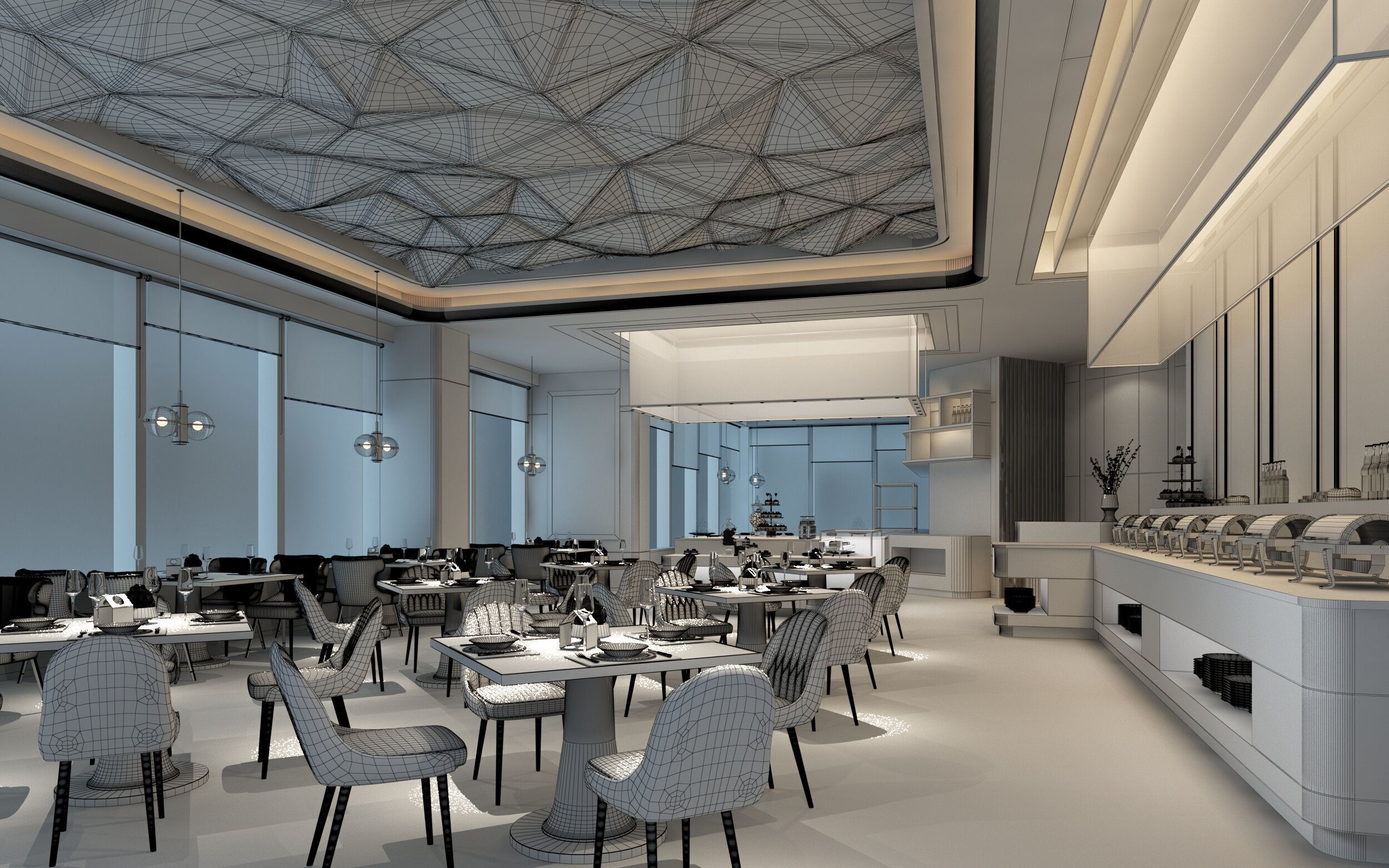 restaurant 3D model_4