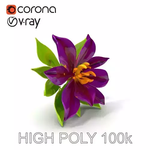 Vibrant Purple Flower D Model Pack