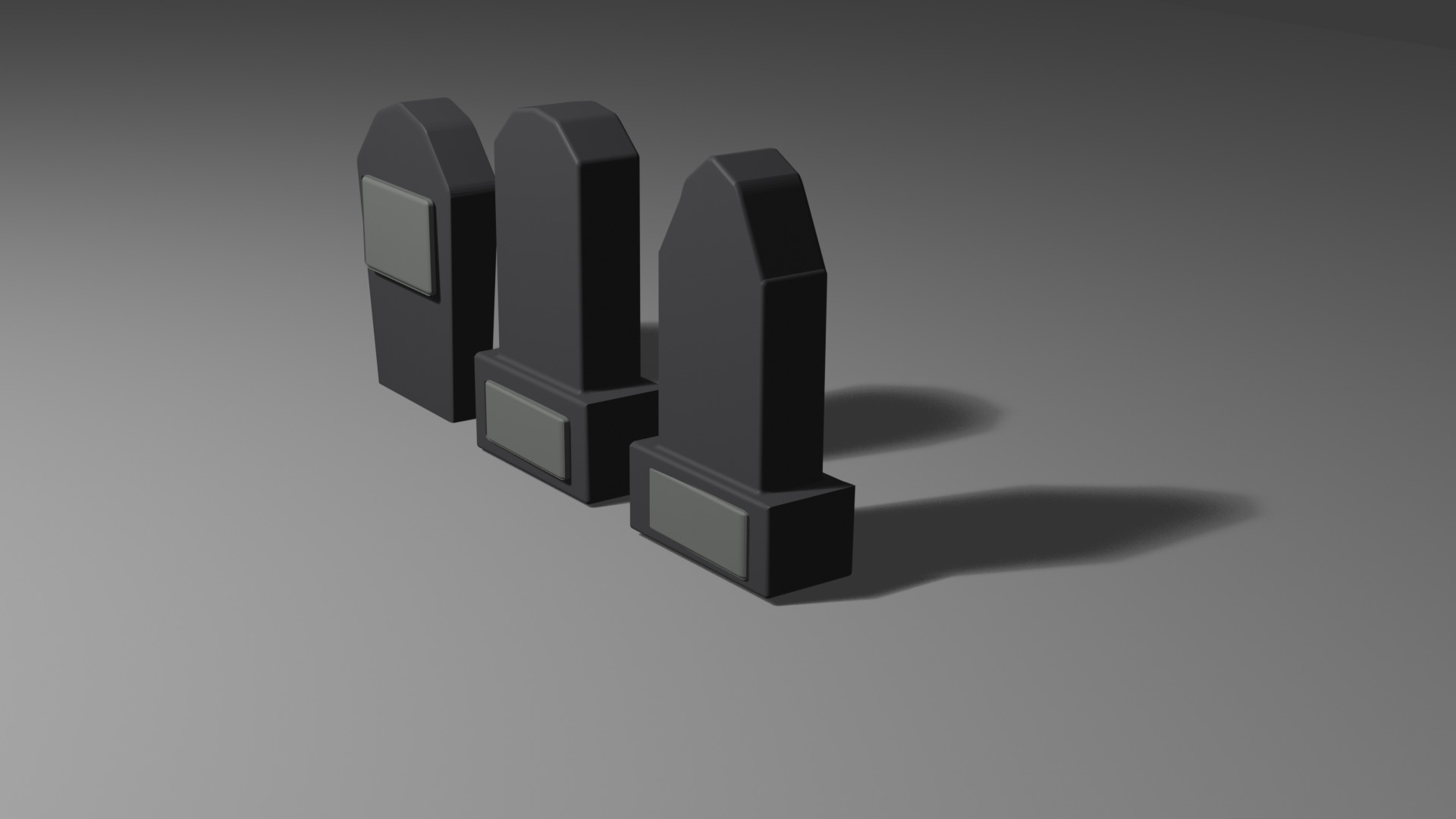 3 Simple Low Poly Graves Low-poly 3D model_1
