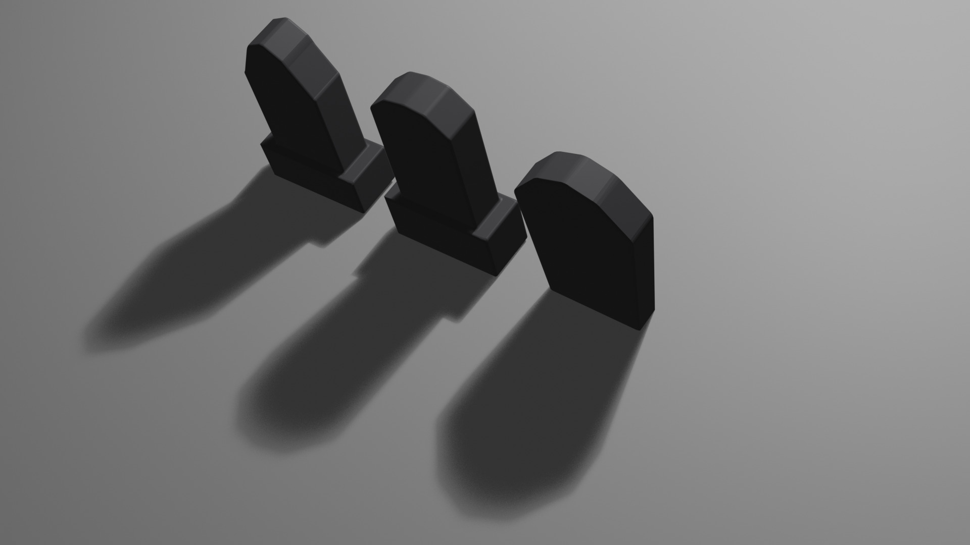 3 Simple Low Poly Graves Low-poly 3D model_2