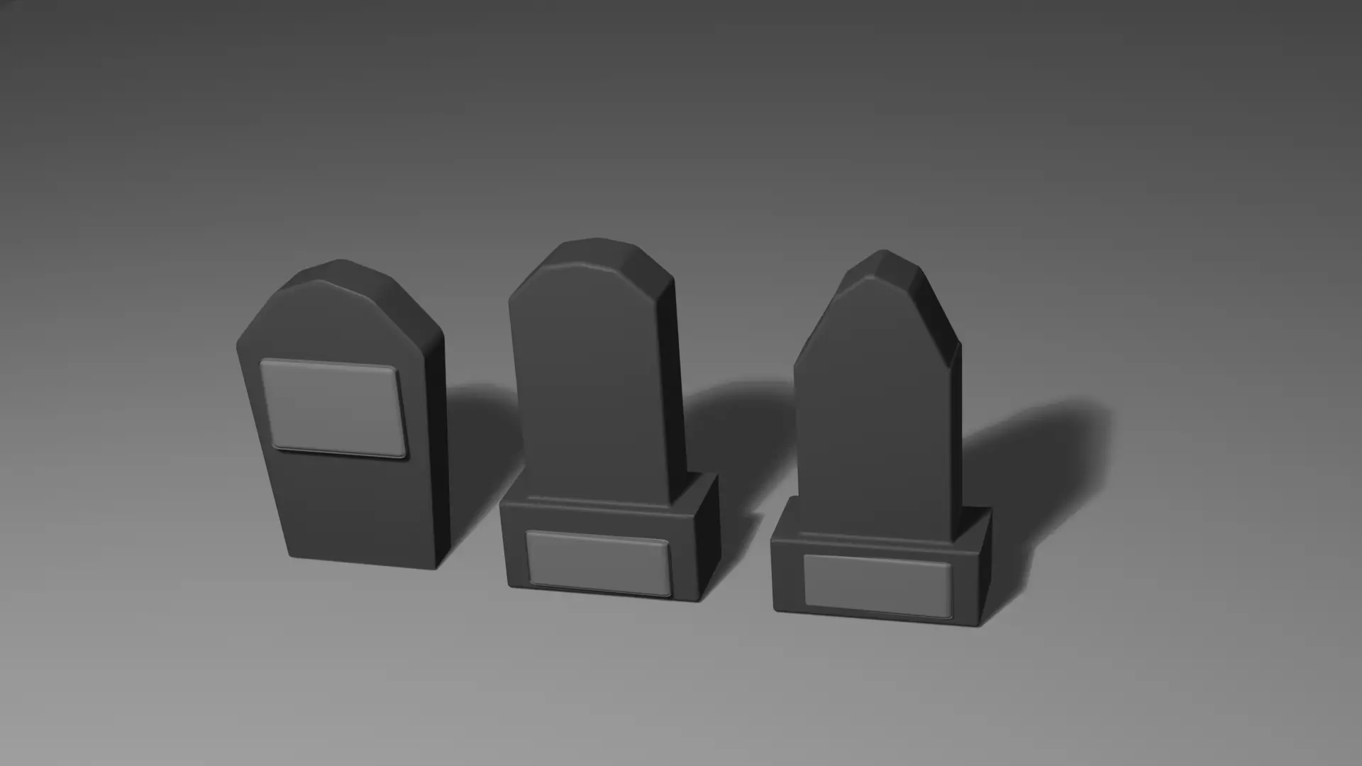 3 Simple Low Poly Graves Low-poly 3D model_0