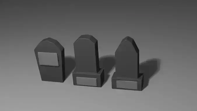 3 Simple Low Poly Graves  
