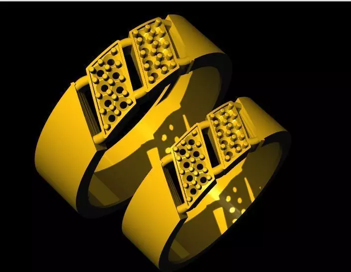 couple band ring 3dm file 3D print model_0