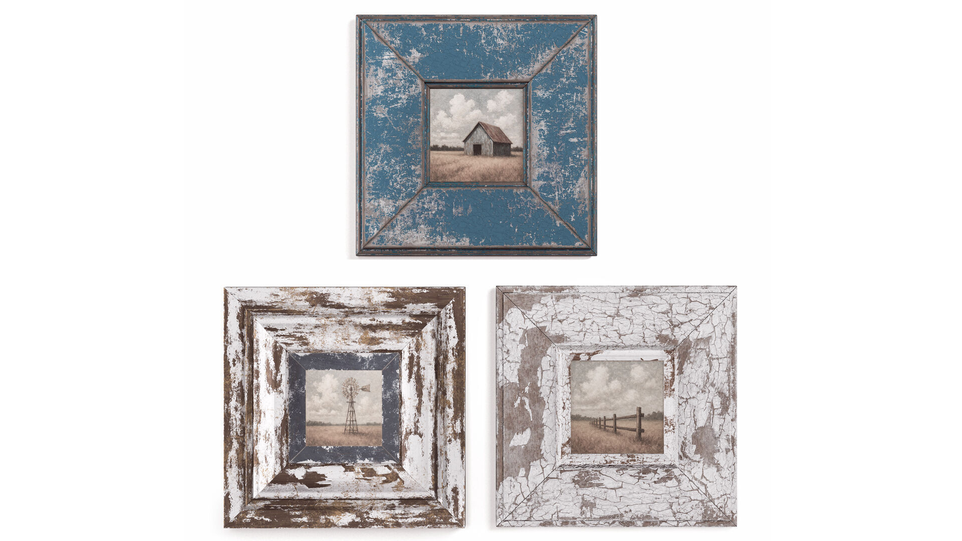 Old painted frames 3D model_4