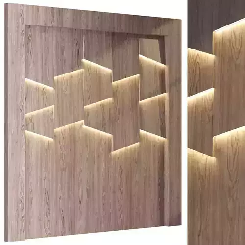 Wall panel 0289-shpon 3D model