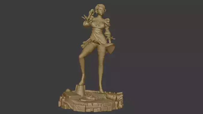 Steampunk Sorceress Highly Detailed 3D Printable Figurine