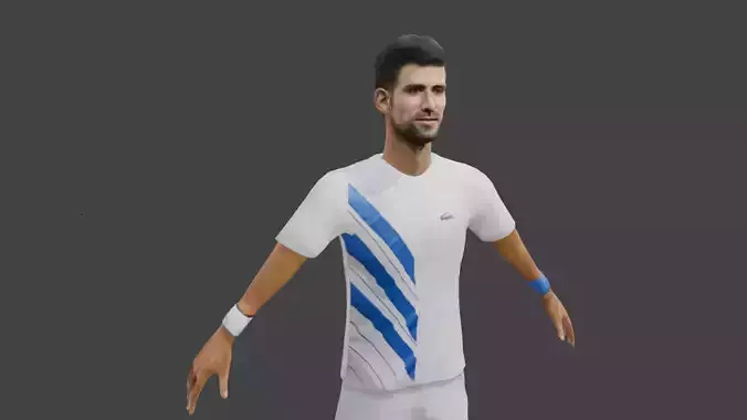 3D Tennis Champion Model Novak Djokovic Low-poly 3D model