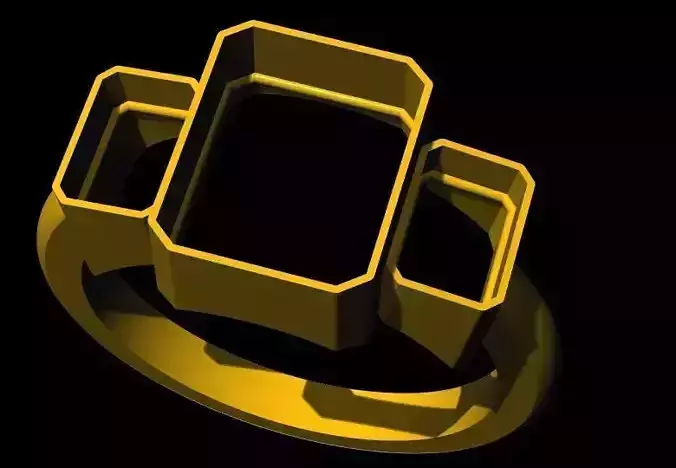 rectangle stone ring 3dm file
