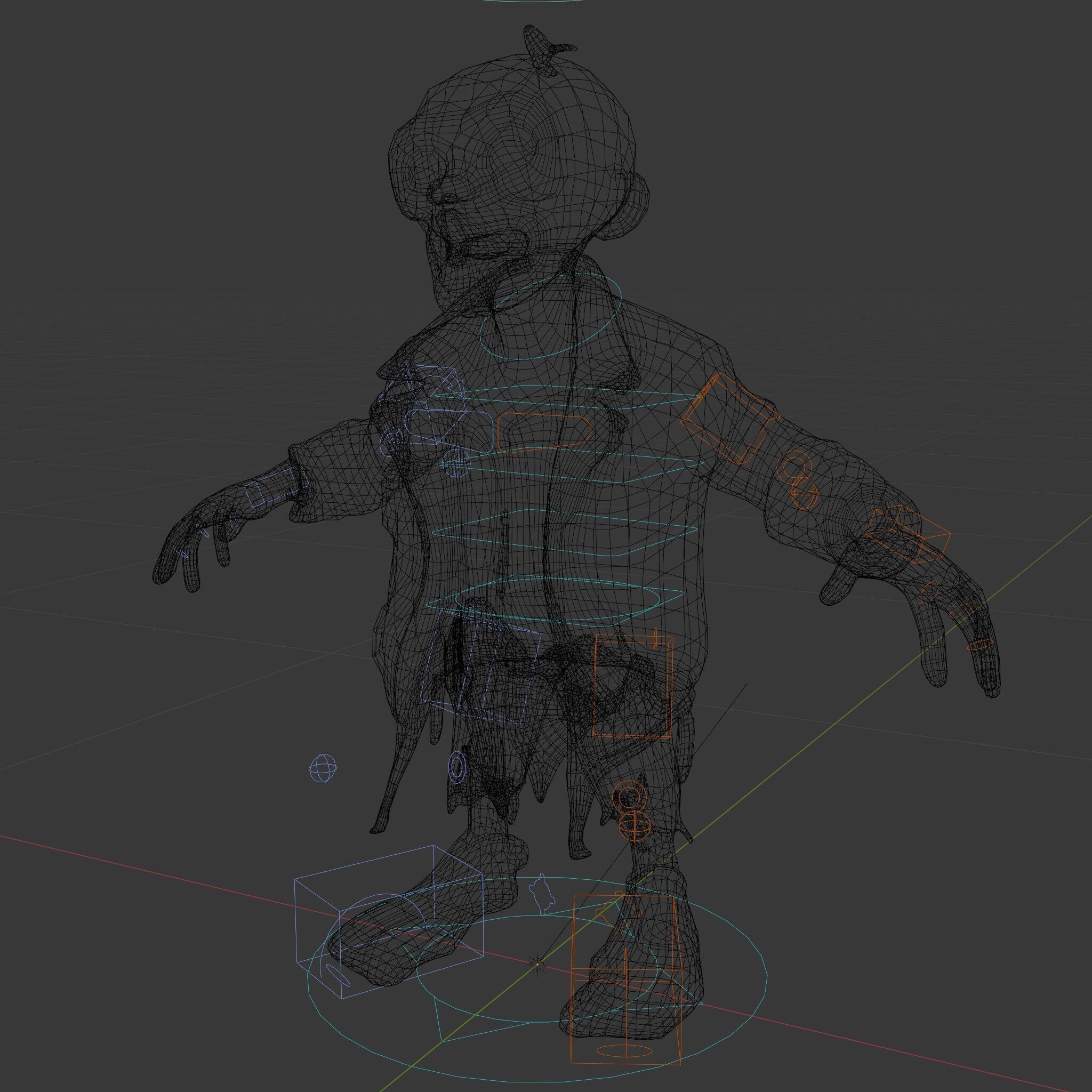 Grinning Zombie in Tattered Jacket Versatile D Character Model Low-poly 3D model_20