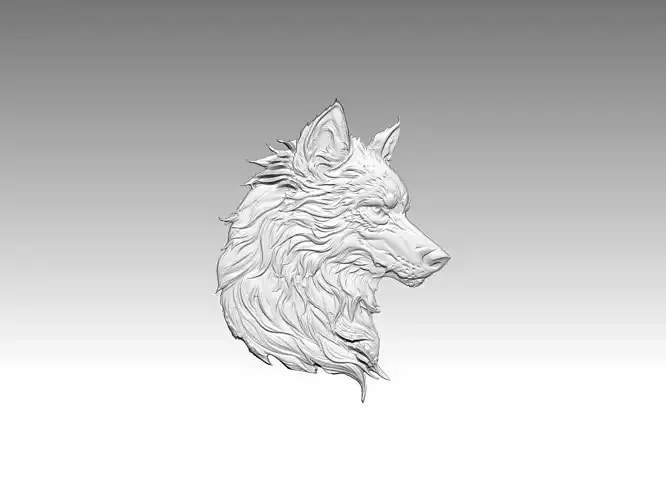wolf head relief
