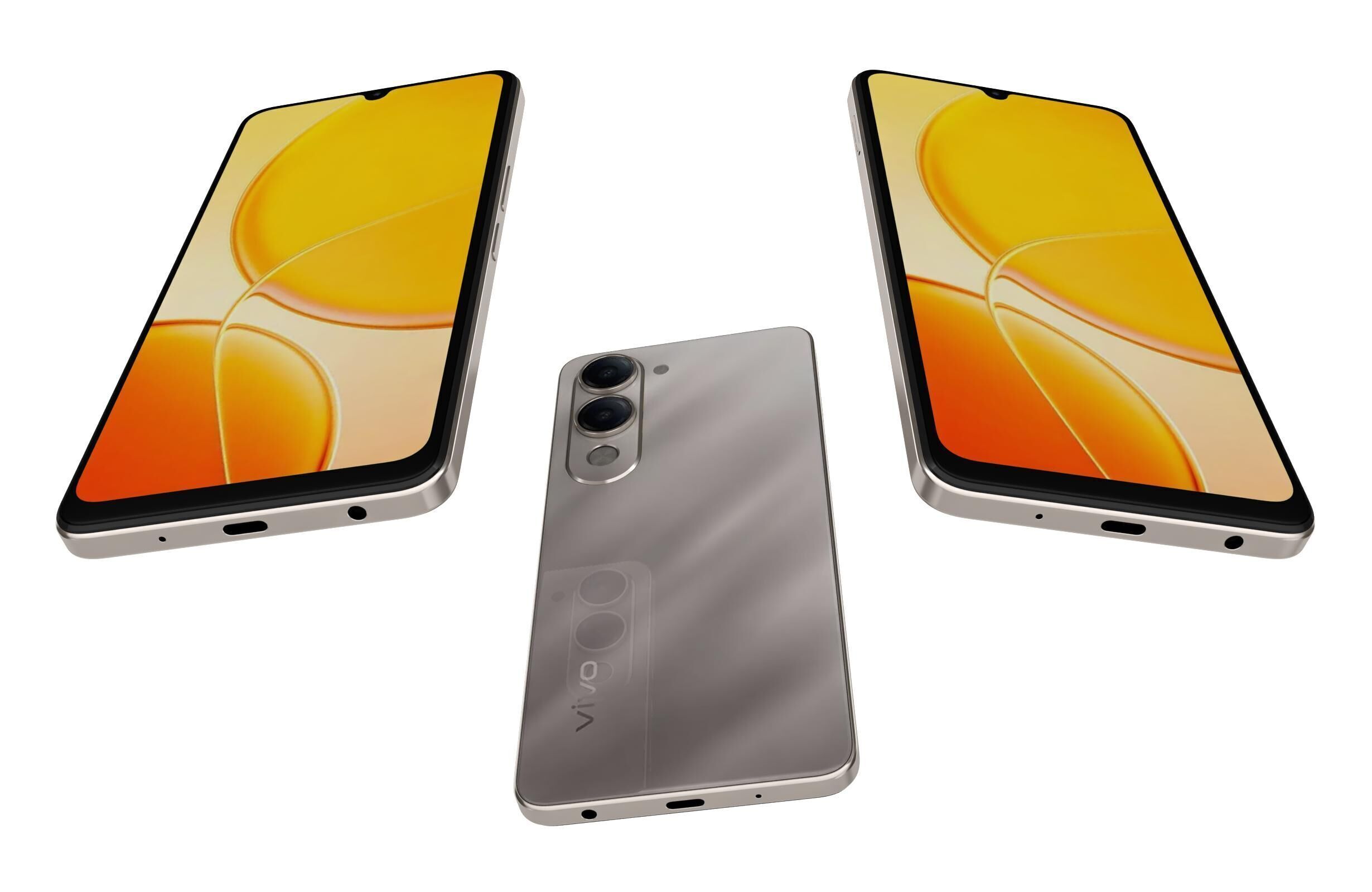 Vivo Y19 5G Titanium Silver 3D model_2