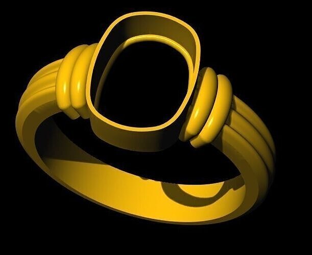 oval stone ring 3dm file 3D print model