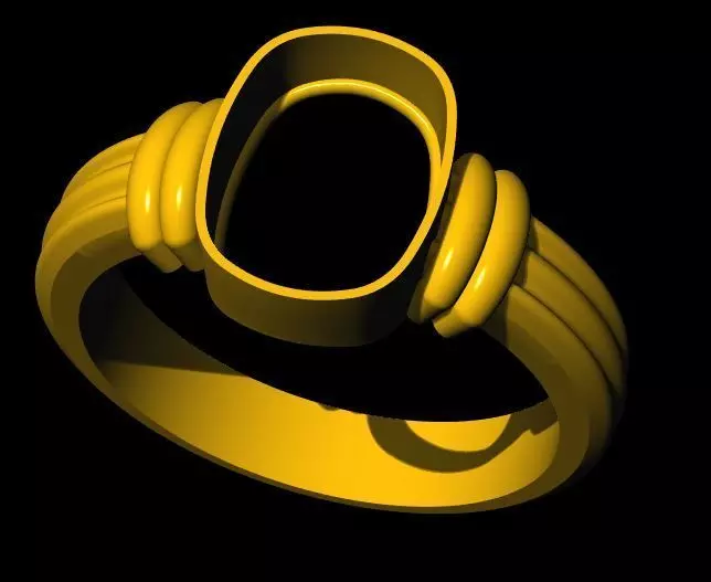 oval stone ring 3dm file 3D print model_0