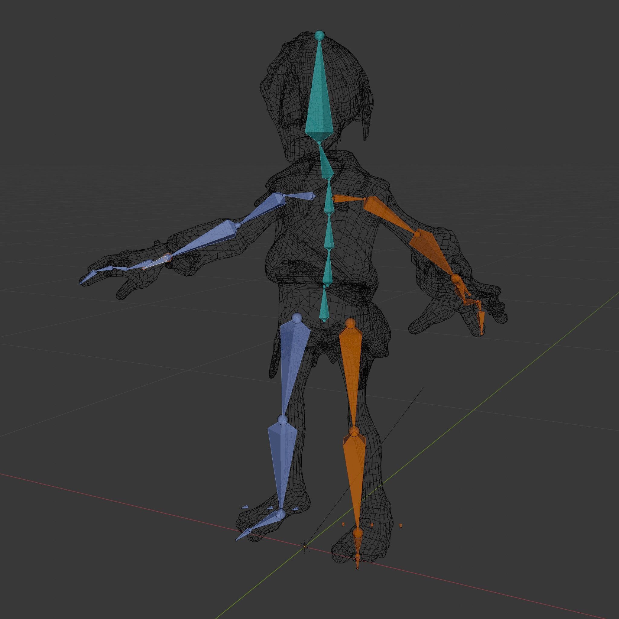 Ghoulish Cartoon Zombie Rigged D Character Model Low-poly 3D model_11