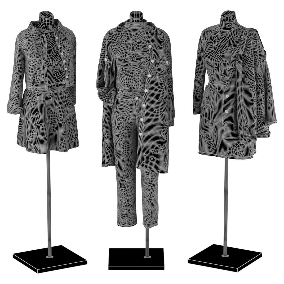 Mannequin Set Vol 003 Low-poly 3D model_7