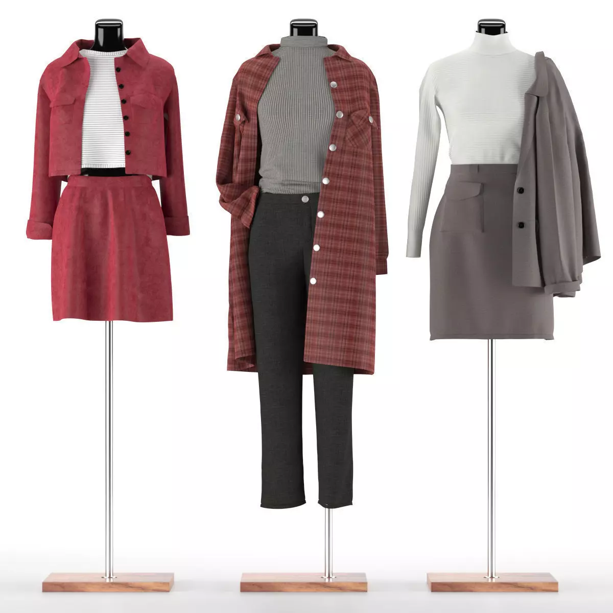 Mannequin Set Vol 003 Low-poly 3D model_0