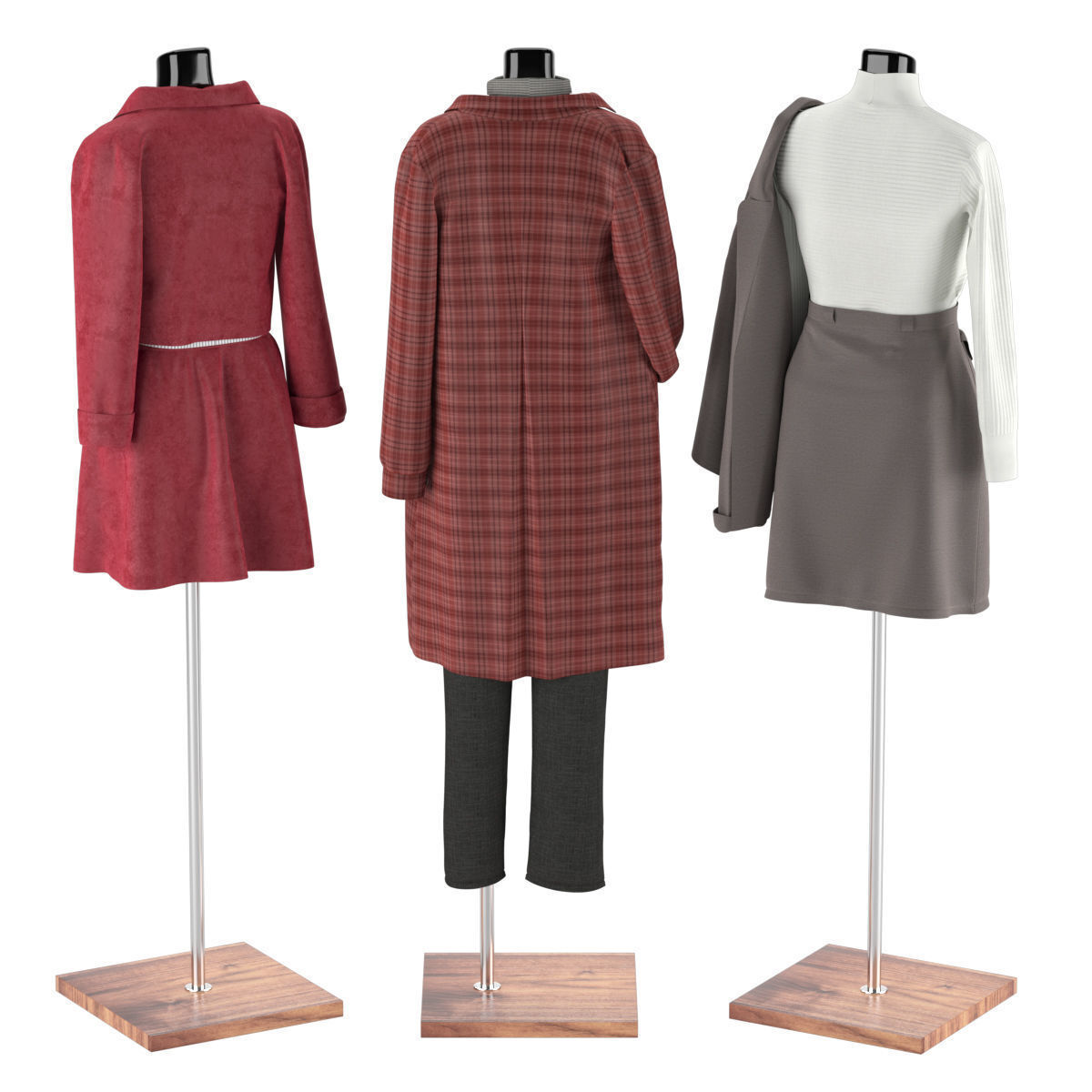 Mannequin Set Vol 003 Low-poly 3D model_5