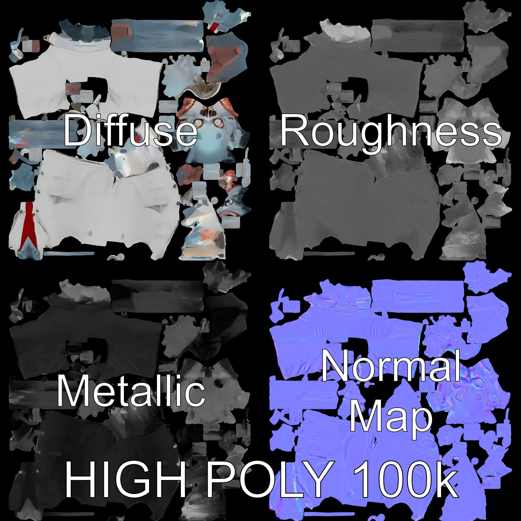 Zombie Scientist D Character Model with PBR Textures and Anim... Low-poly 3D model_2