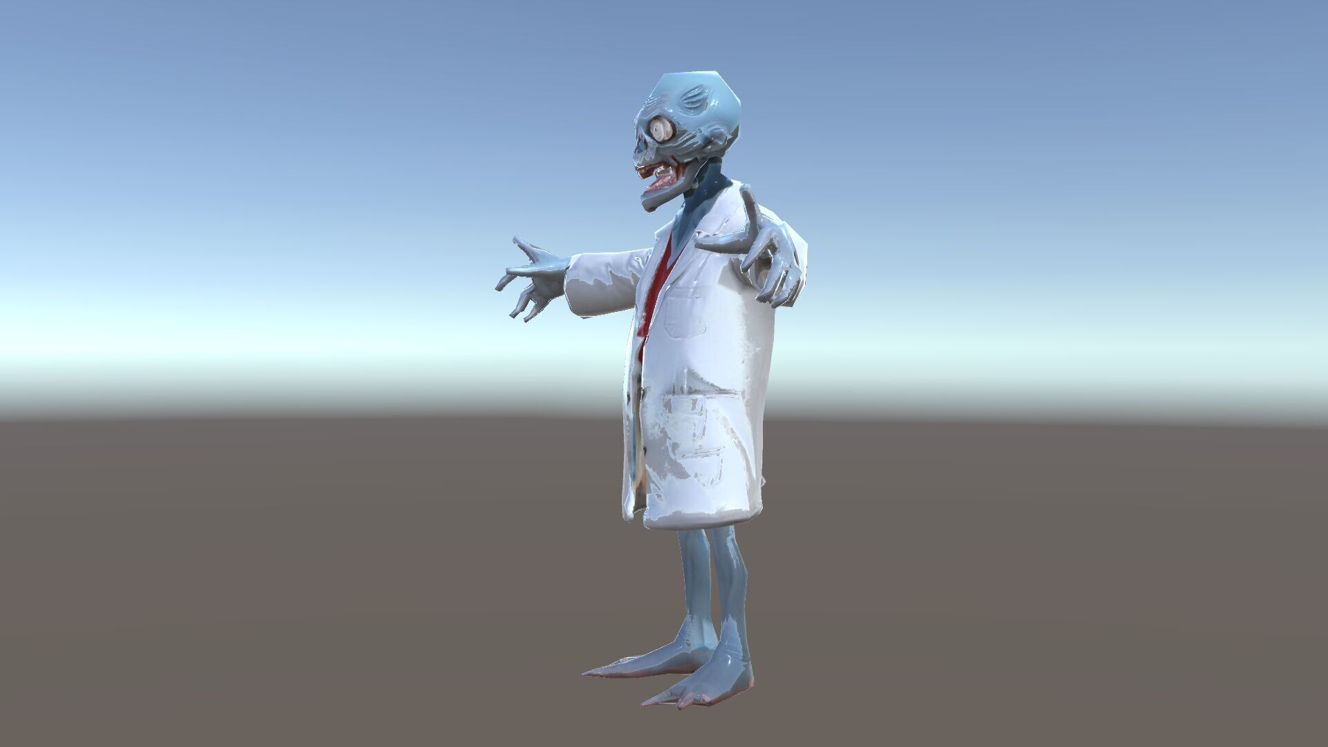 Zombie Scientist D Character Model with PBR Textures and Anim... Low-poly 3D model_13