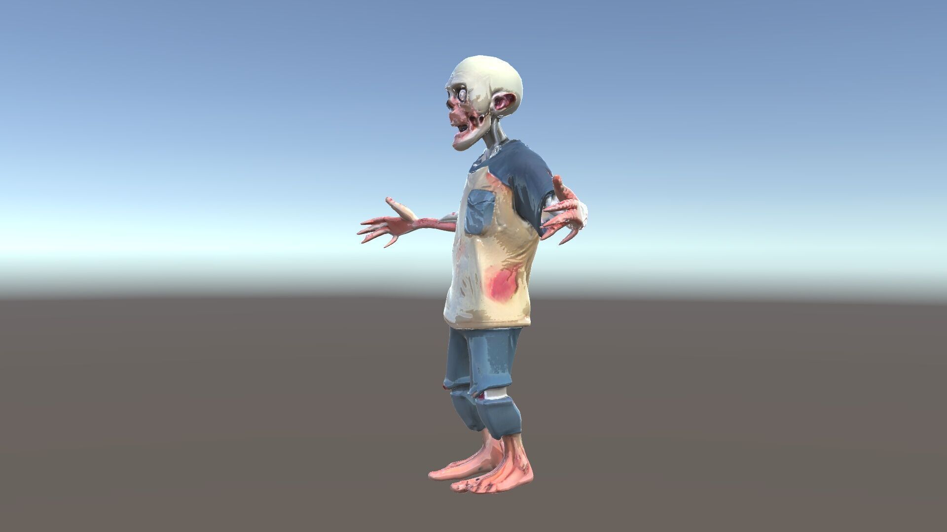 Cartoon Zombie Character D Model with PBR Textures Low-poly 3D model_35
