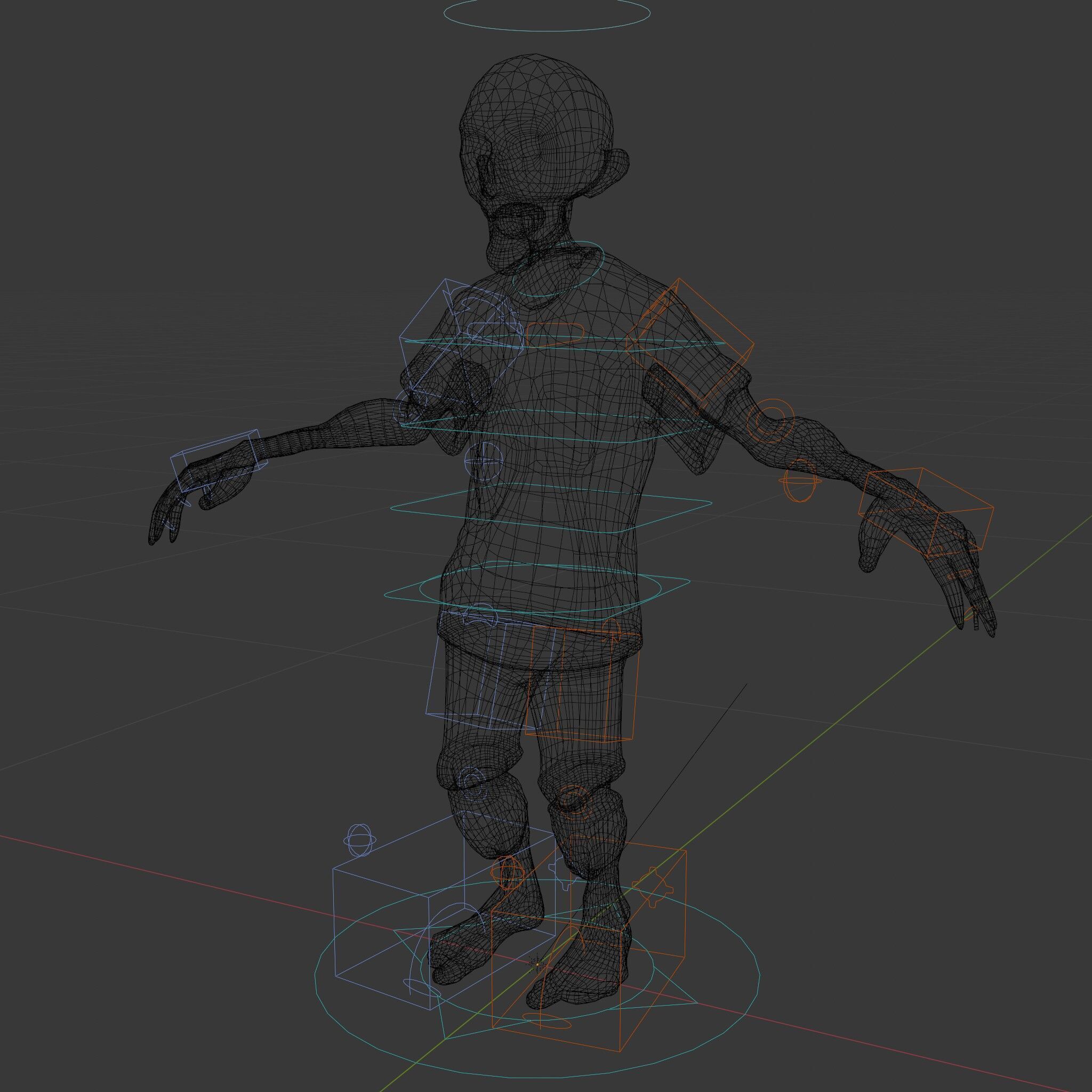 Cartoon Zombie Character D Model with PBR Textures Low-poly 3D model_8