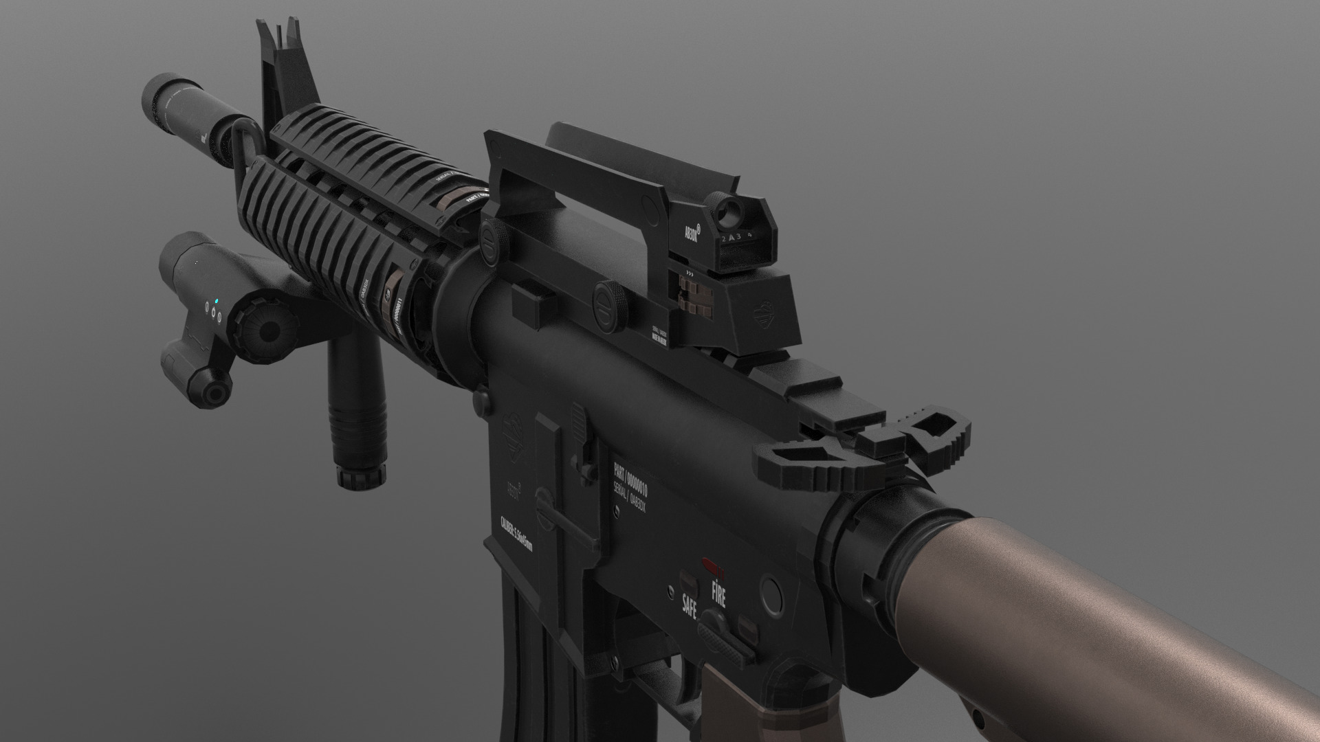 m16A3 FPS-TPS Low-poly 3D model_4