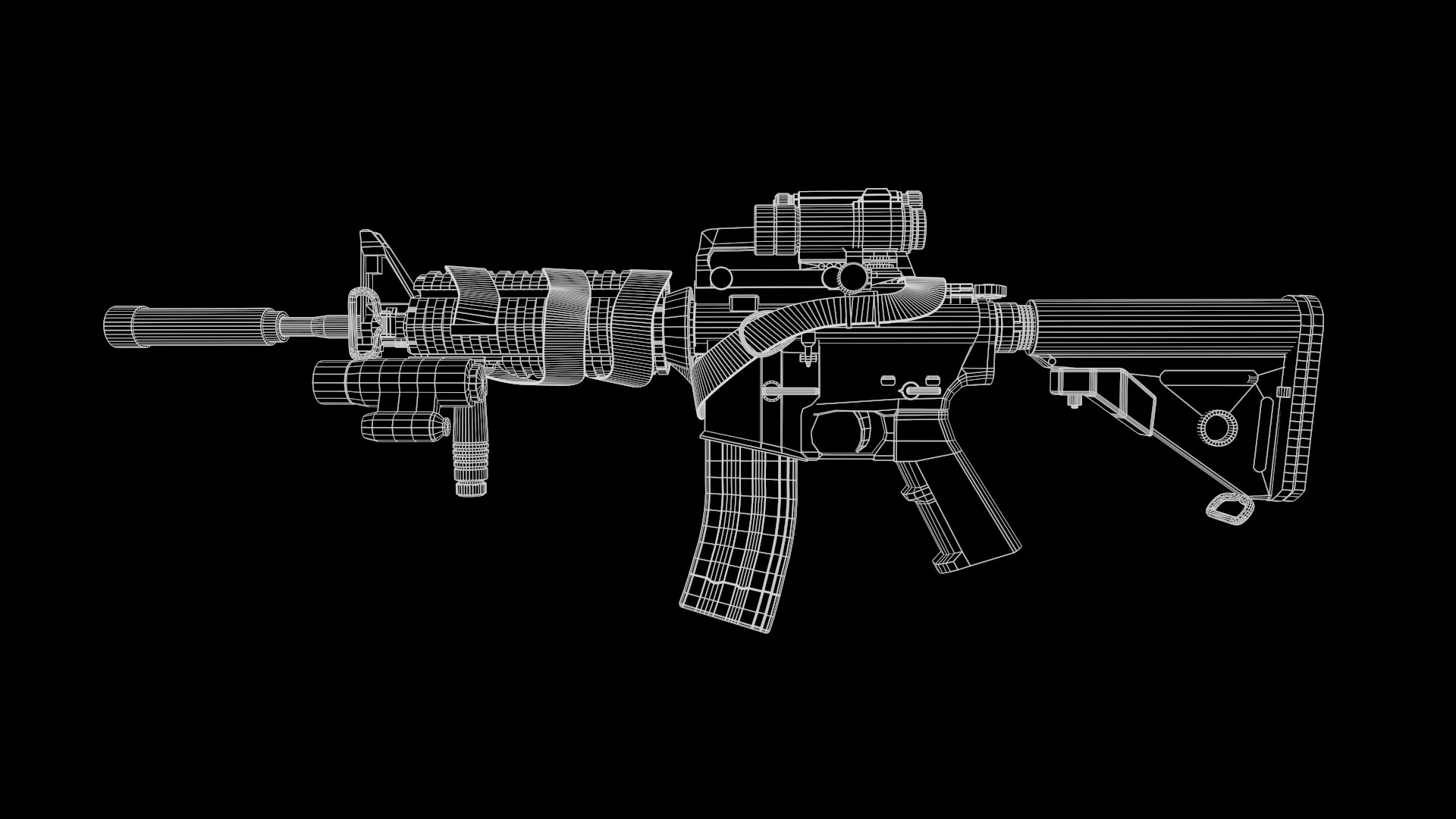 m16A3 FPS-TPS Low-poly 3D model_13