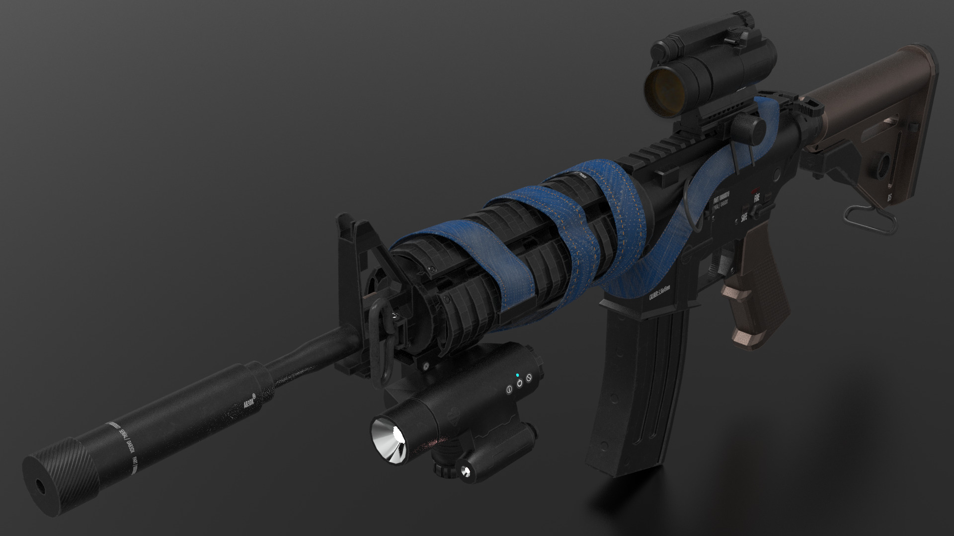 m16A3 FPS-TPS Low-poly 3D model_3